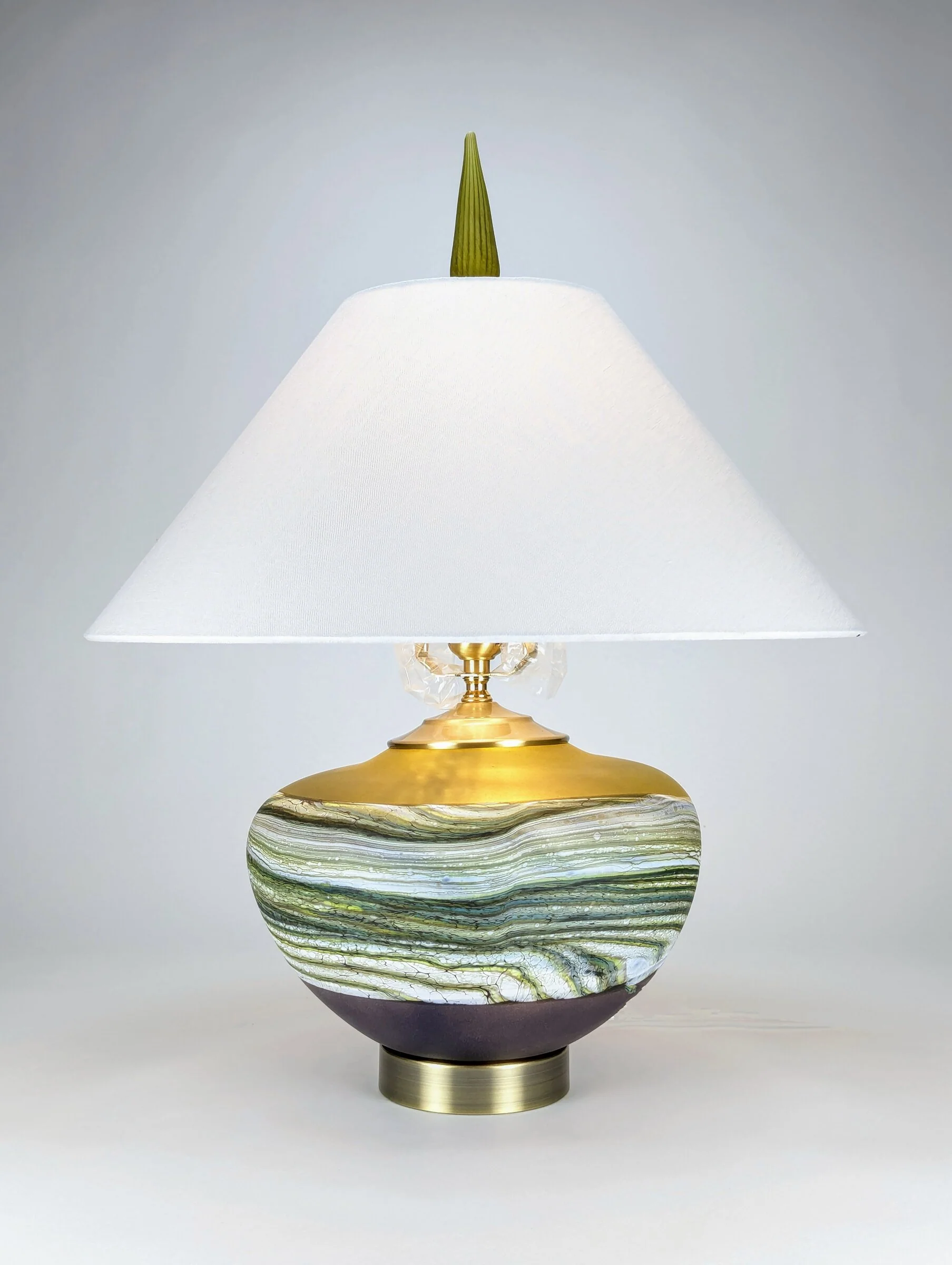 Satin Strata Table Lamp in Lime and Amethyst - Image 2