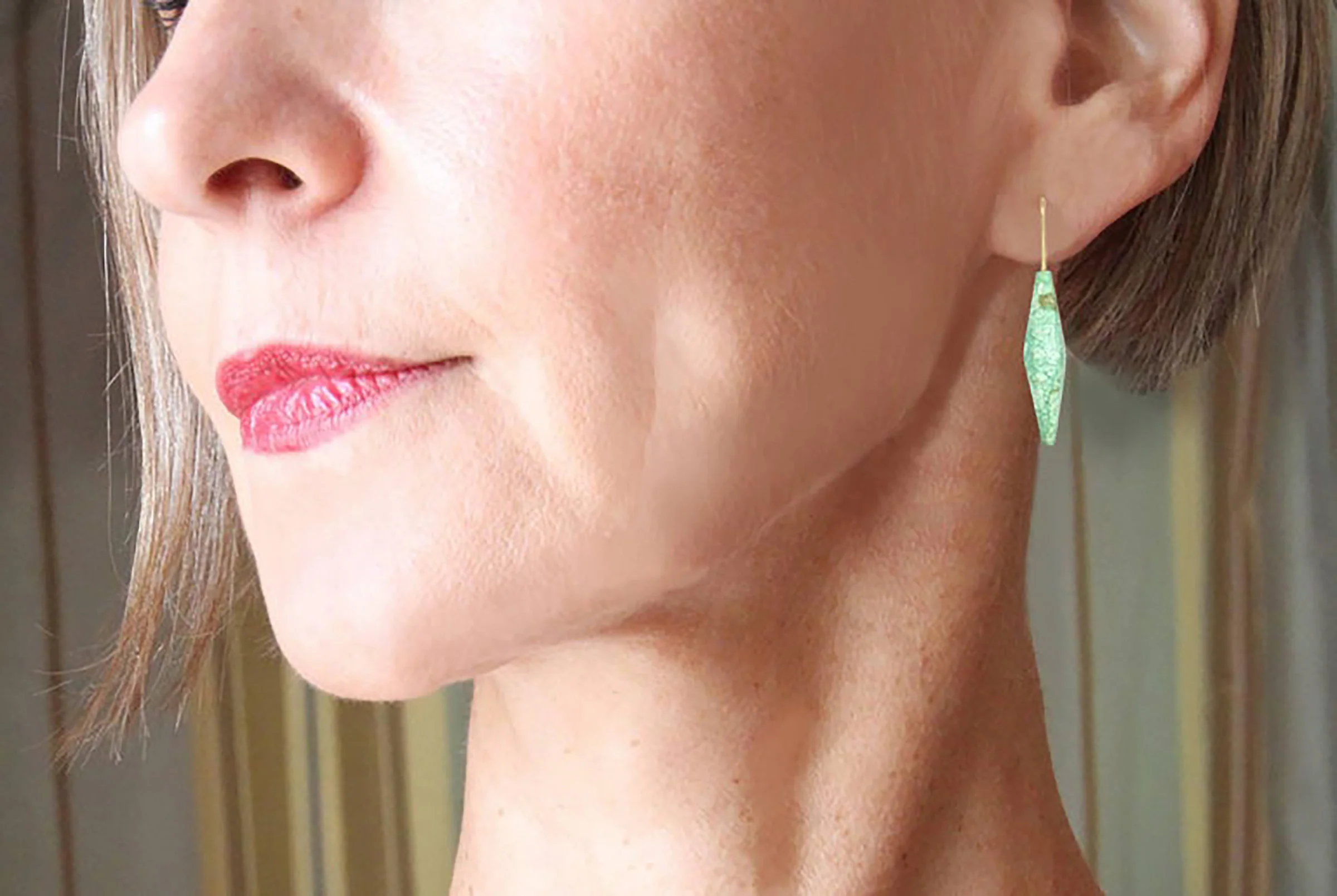 Sculpted Chrysoprase Earrings - Image 3