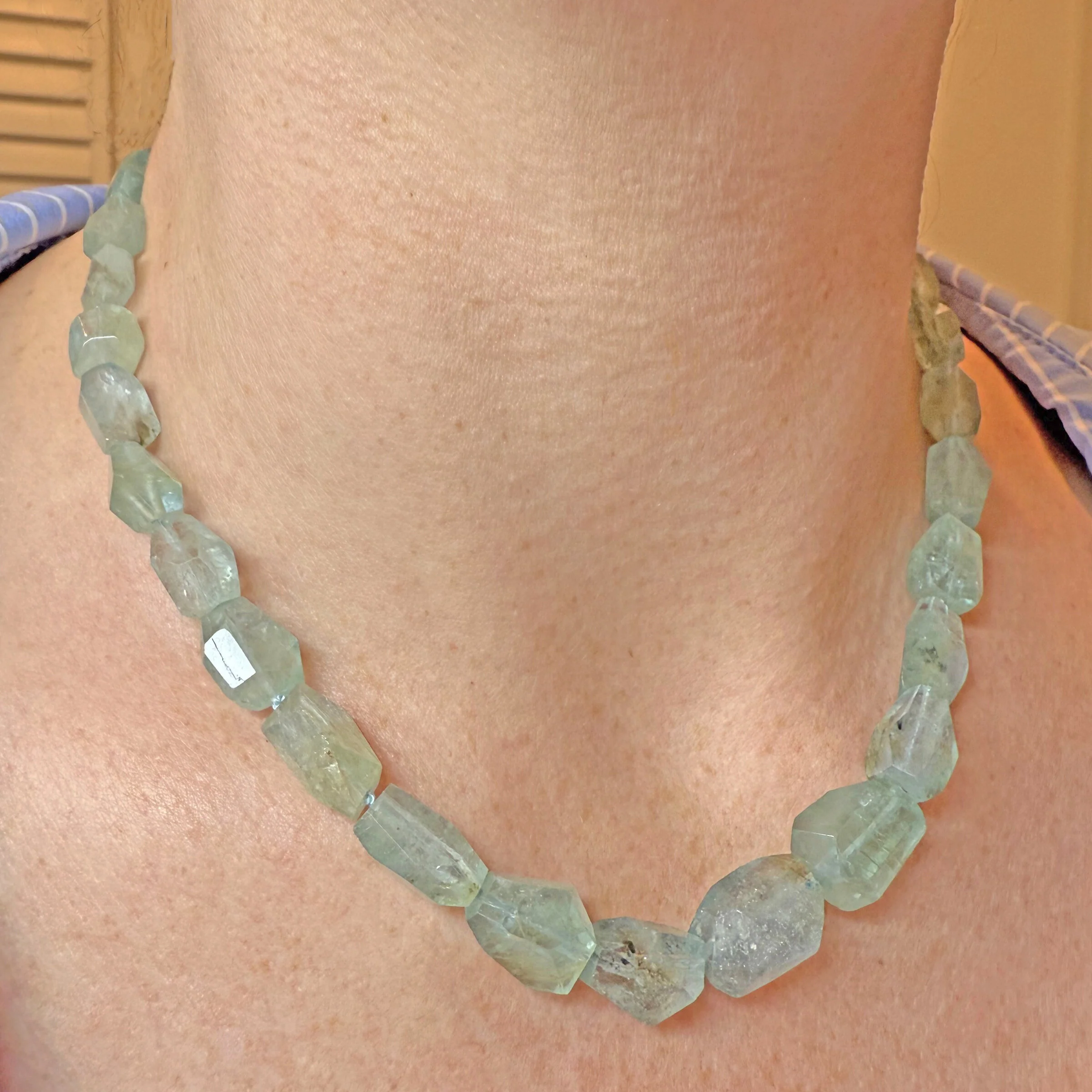 Seafoam Aquamarine Chiseled Candy Necklace - Image 5