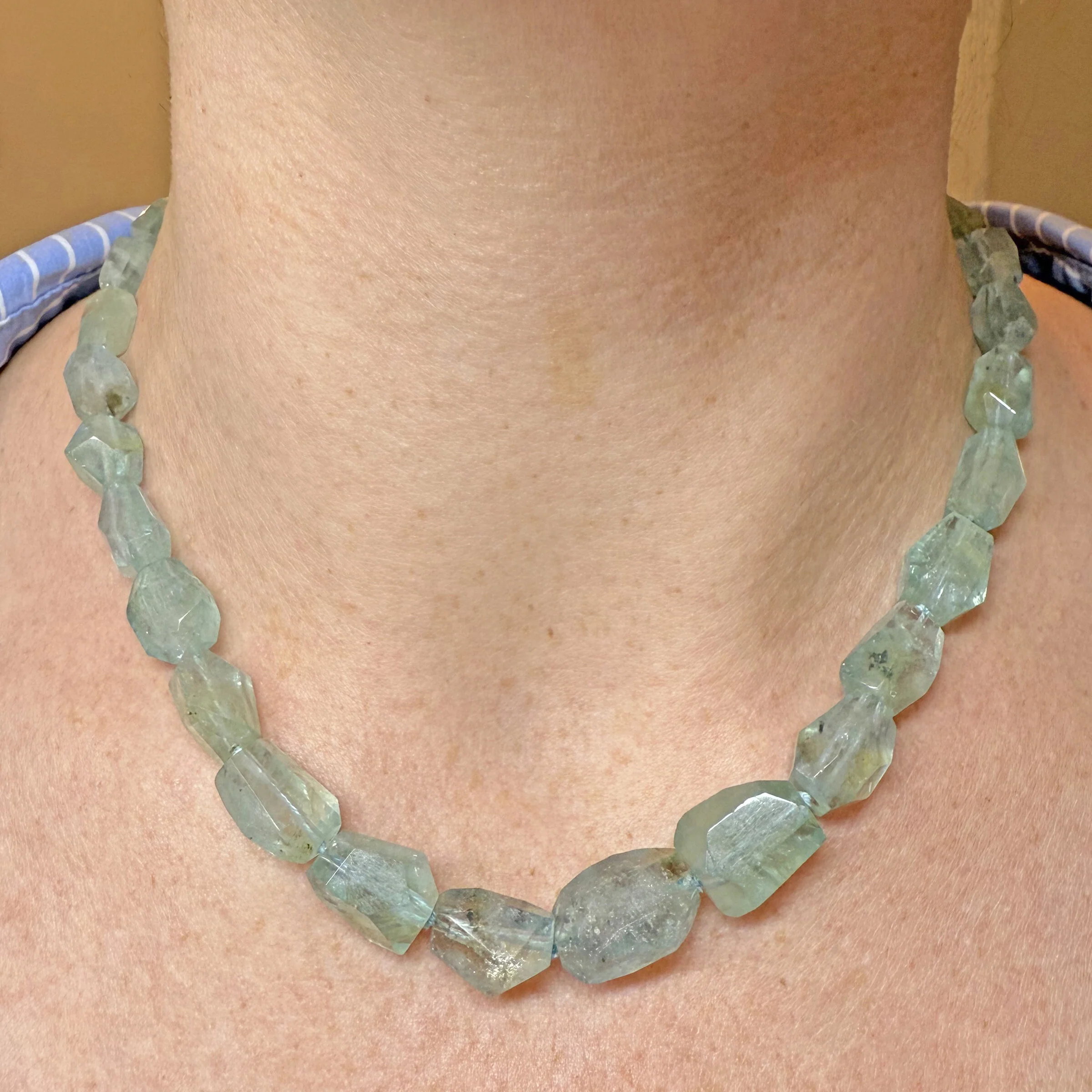 Seafoam Aquamarine Chiseled Candy Necklace - Image 6