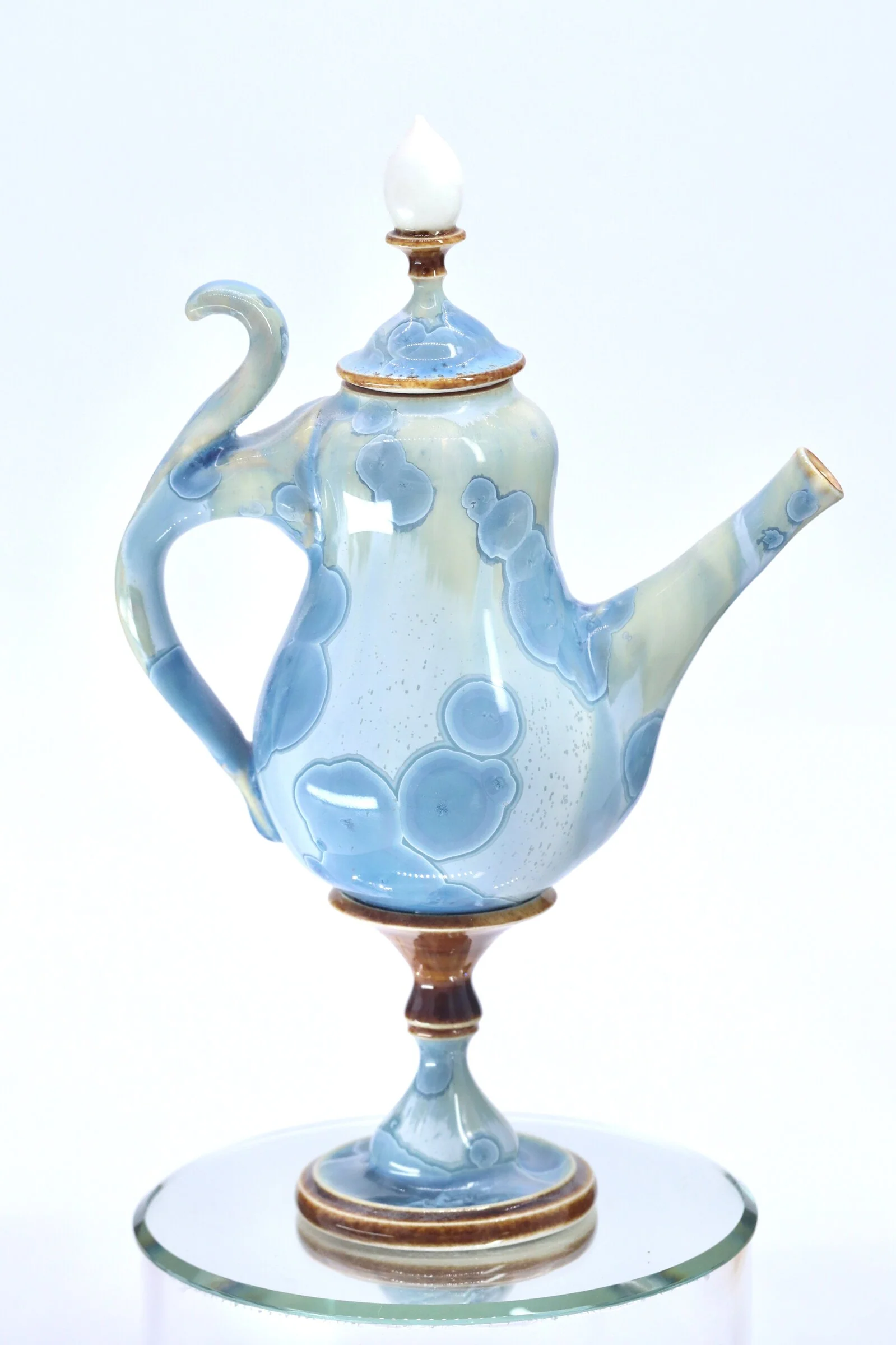 Seafoam Blue Miniature Crystalline Teapot - Image 2