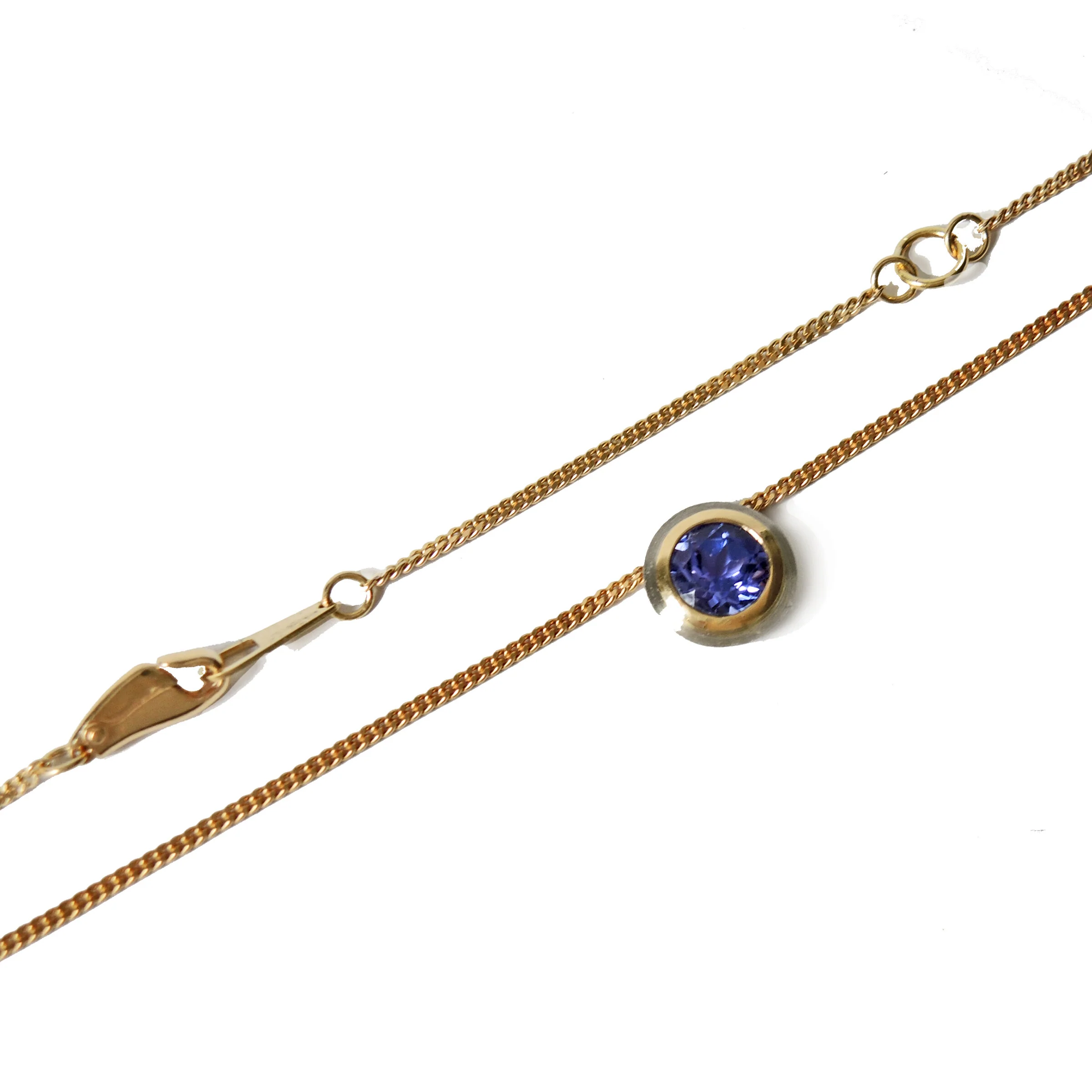 Series 8 | Simplicity Double Bezel, Pendant, 18K, Pt. + Tanzanite - Image 3