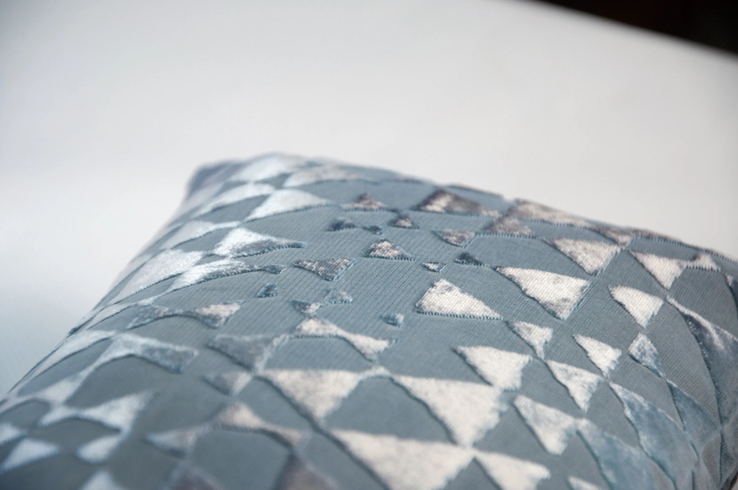 Set of Two Triangles Mini Velvet Pillows - Dusk - Image 2