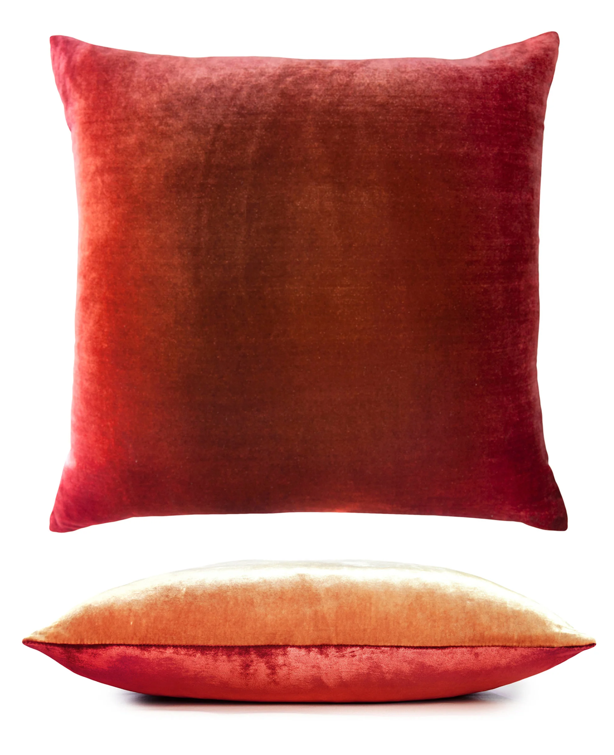 Set of Two Two-Tone Ombre Velvet Pillows - Image 9