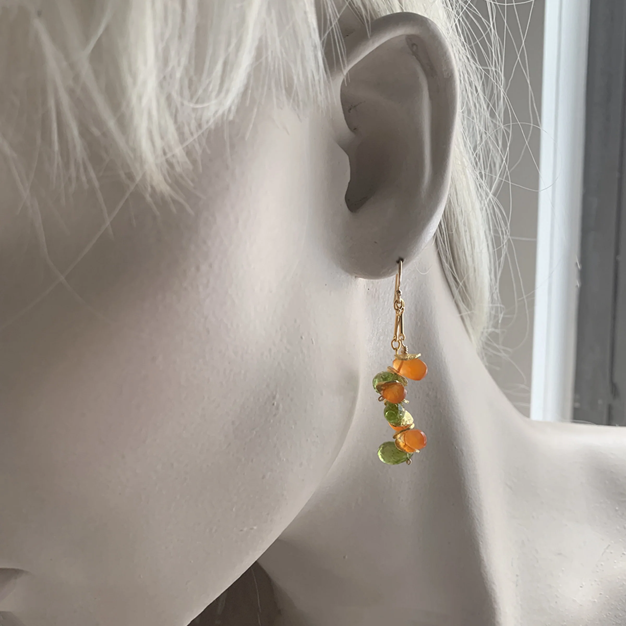 Signature Carnelian Peridot Earrings - Image 2