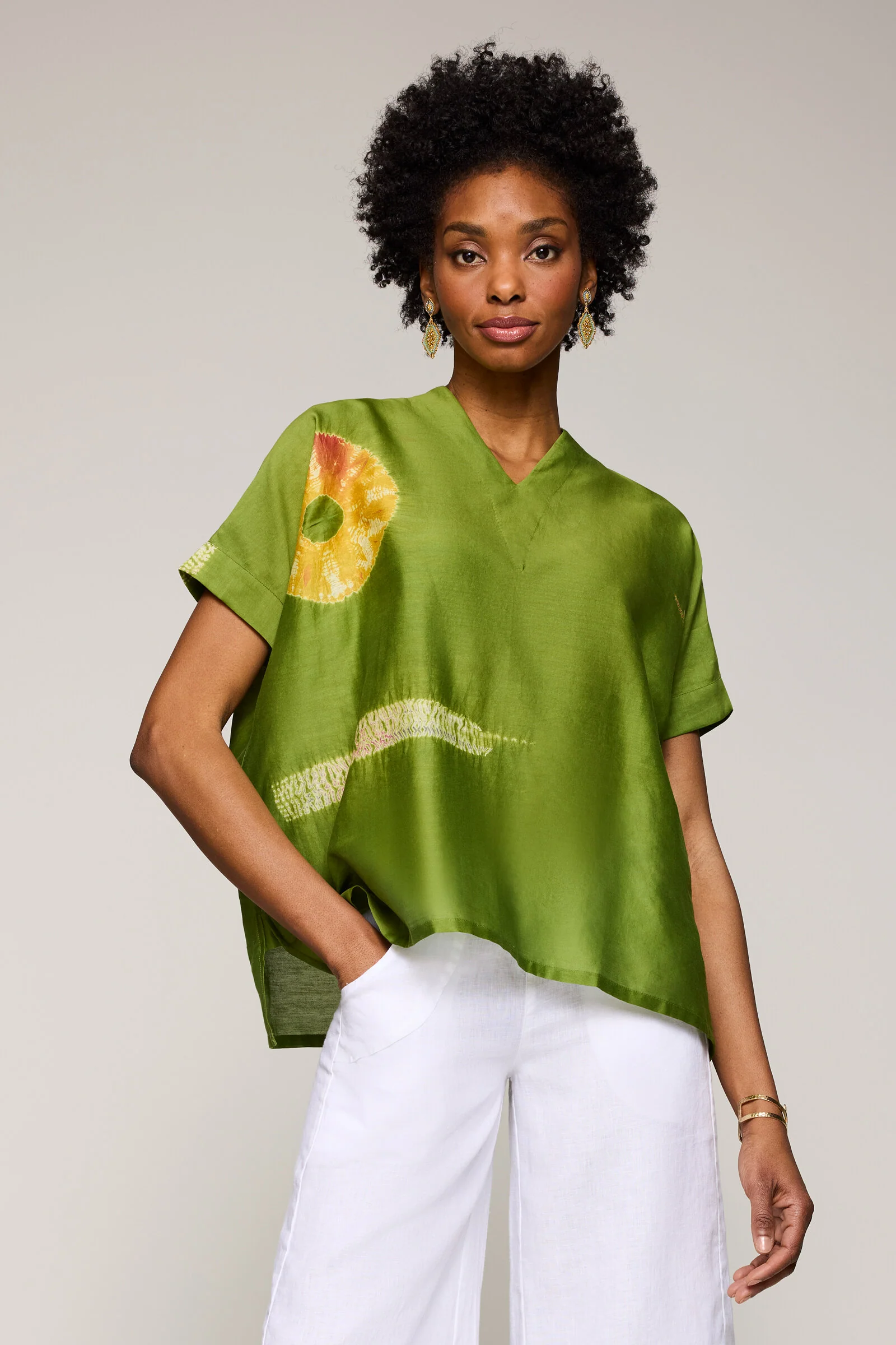 Silk Alessia Top - Lime Green