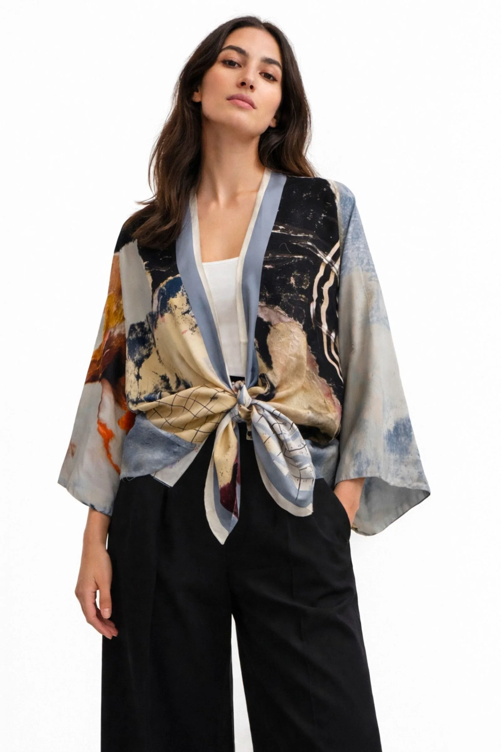 Silk Kimono Robe - Mykonos