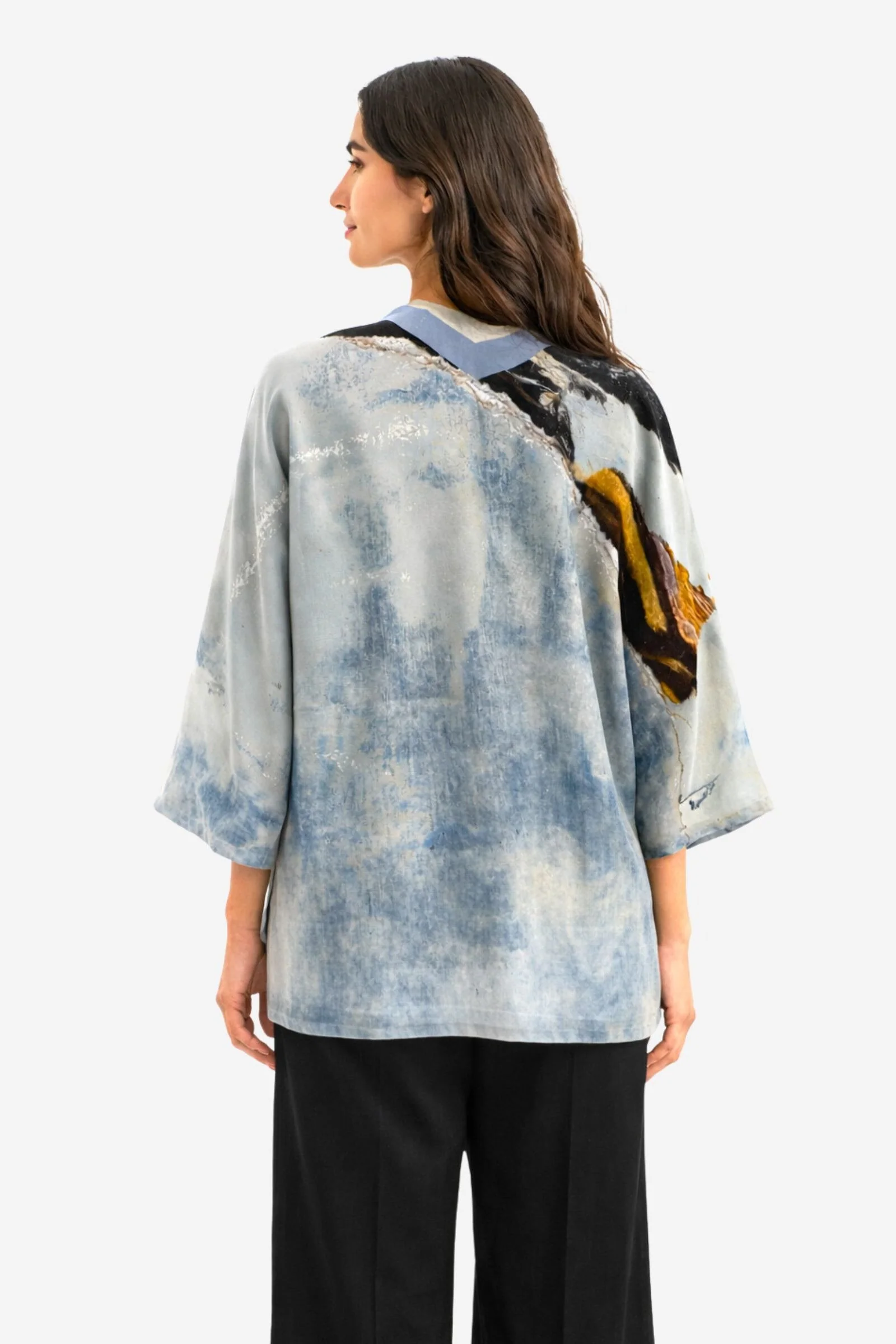 Silk Kimono Robe - Mykonos - Image 2