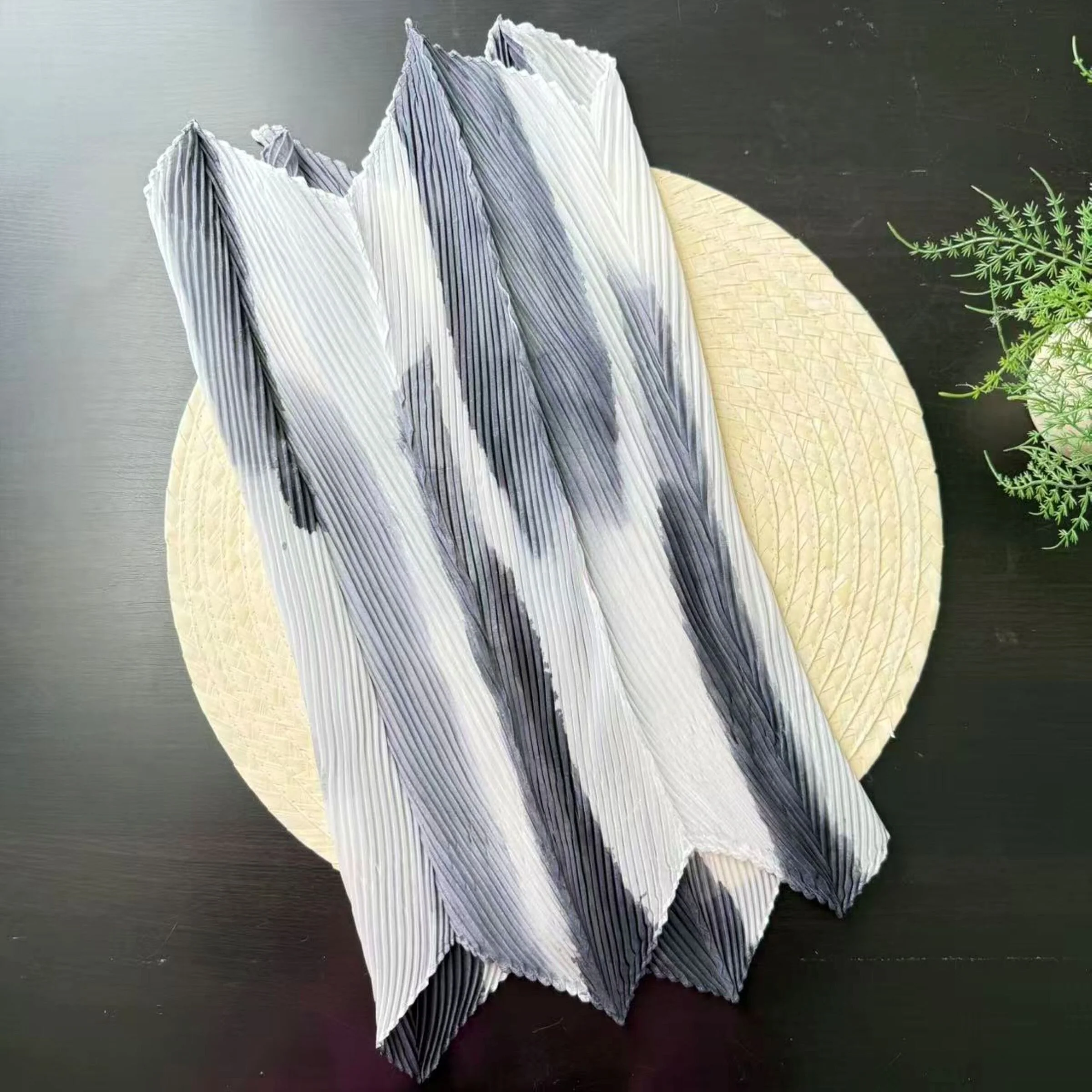 Silk Pleated Loop Scarf - Image 2