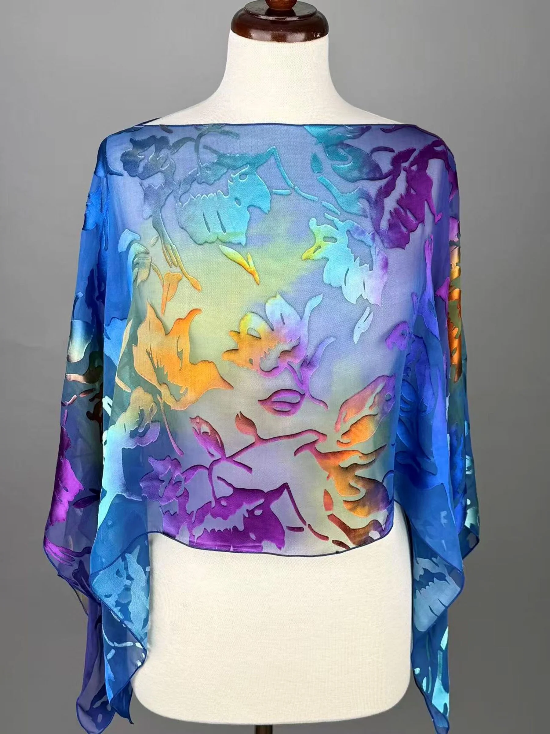 Silk Poncho Scarf - Image 7
