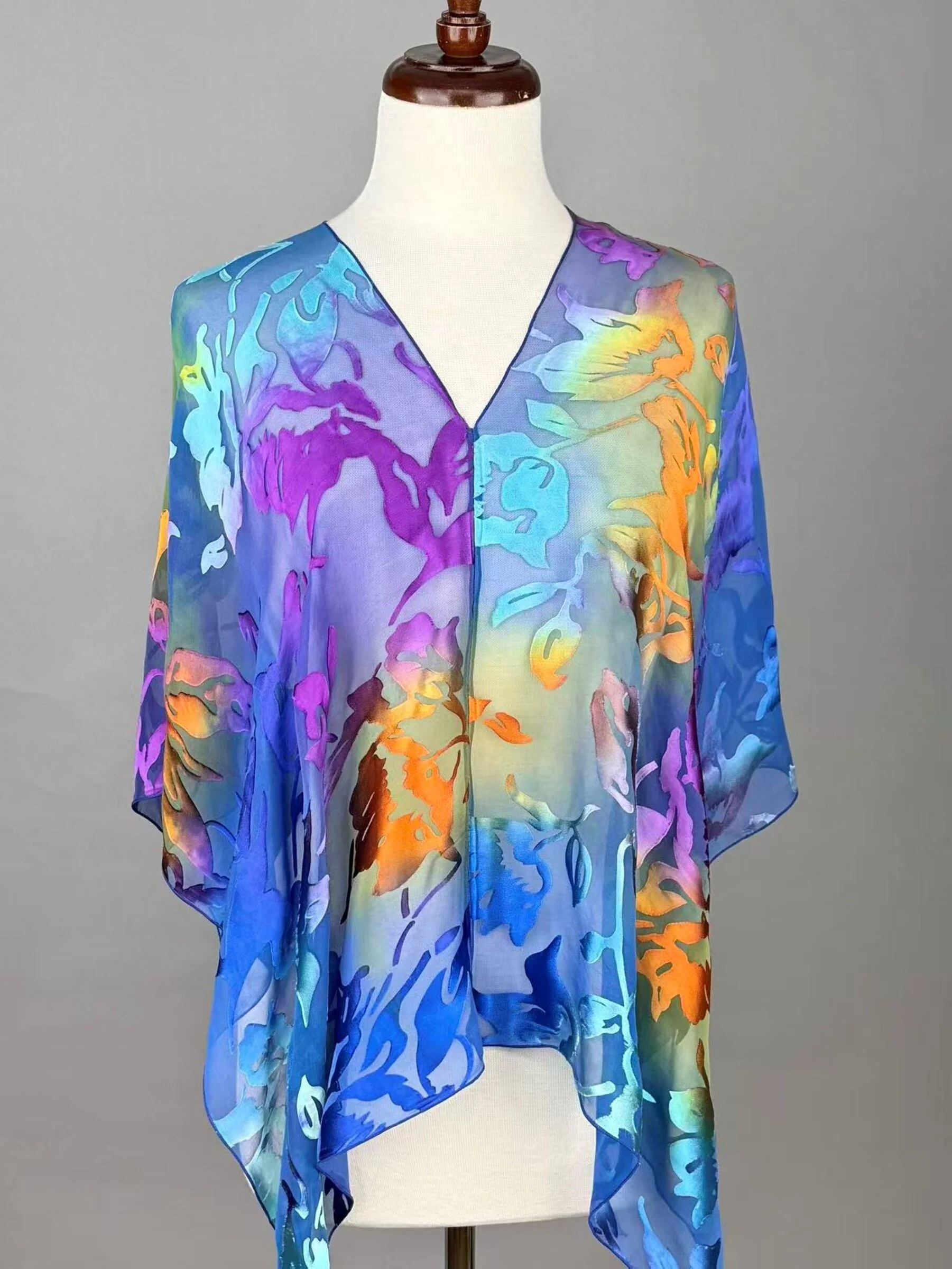 Silk Poncho Scarf - Image 8