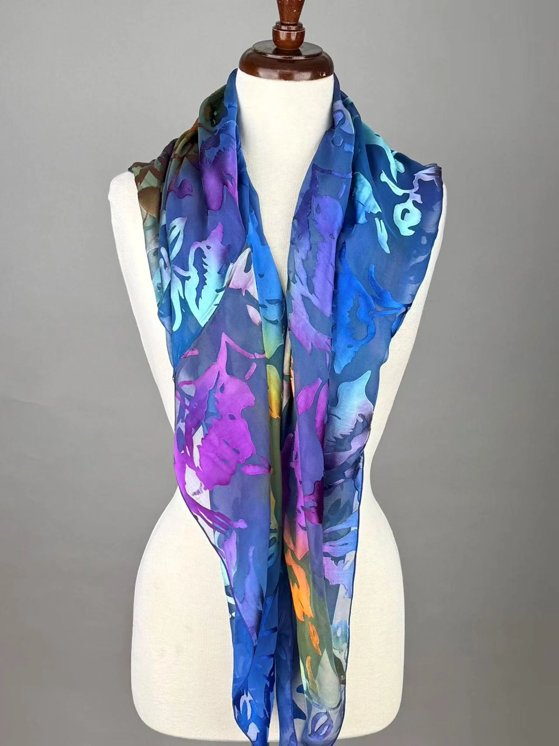 Silk Poncho Scarf - Image 9