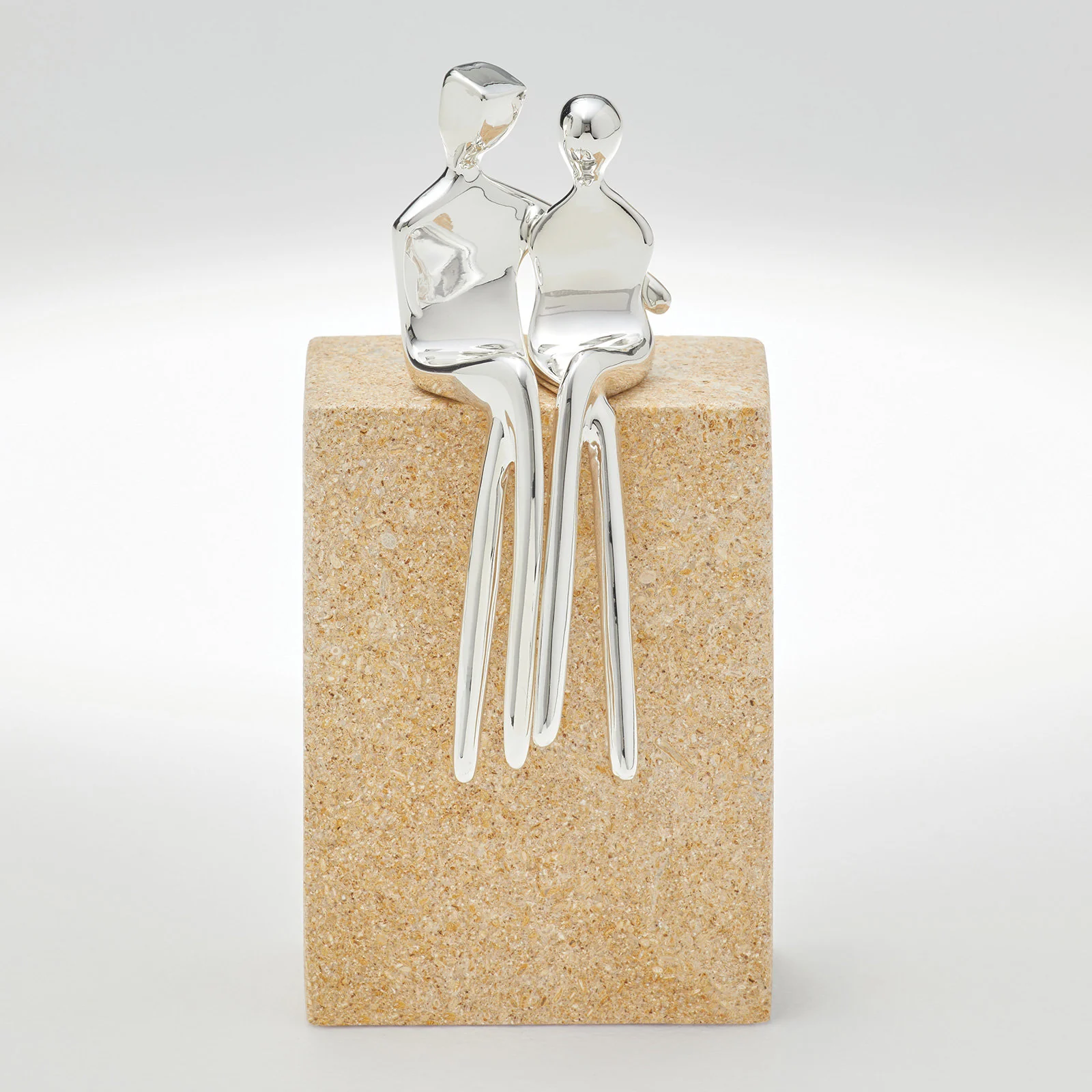 Silver Caress - Silver with Tan Limestone Base