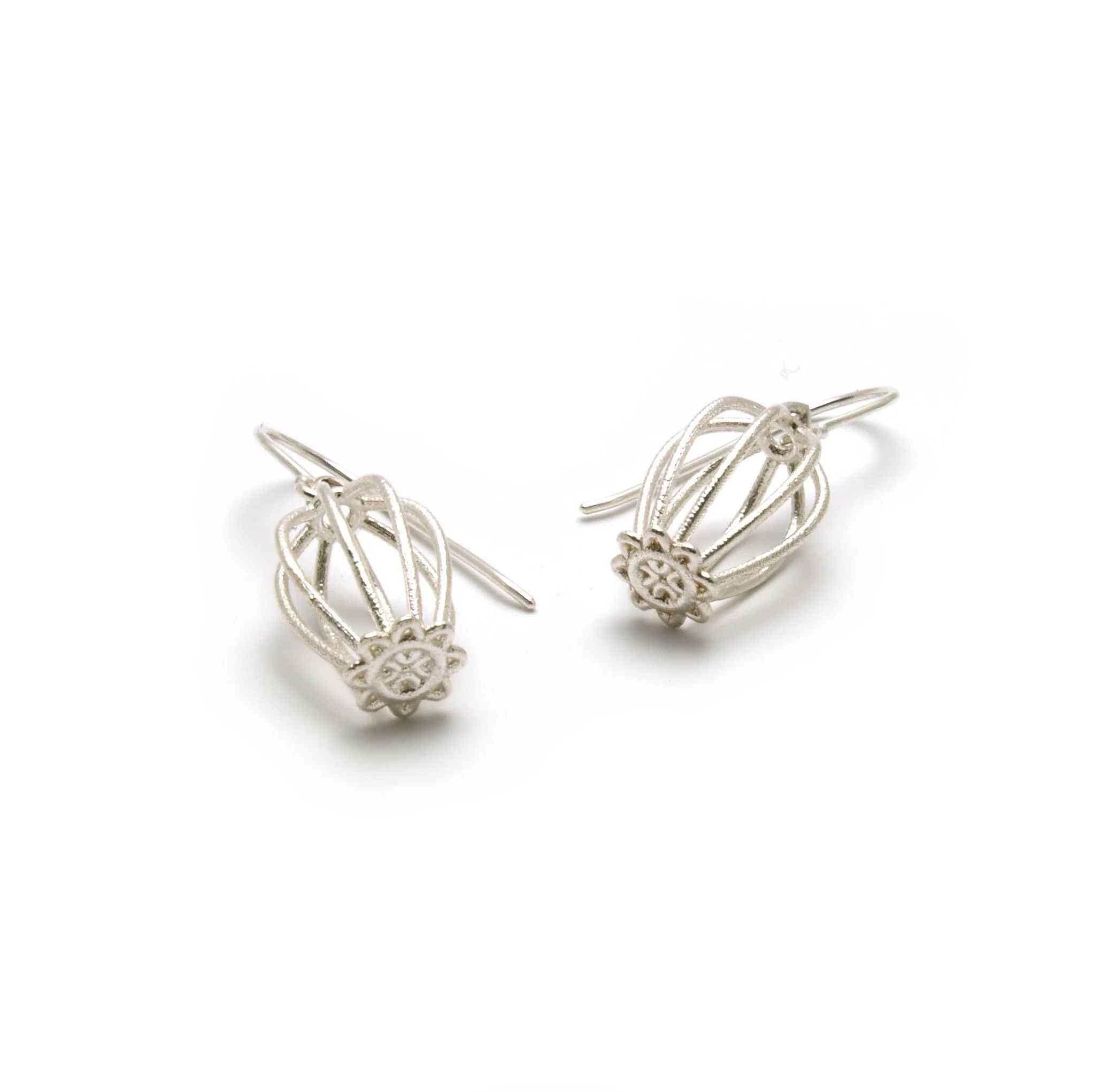 Silver Doily Drop Earrings - Image 2