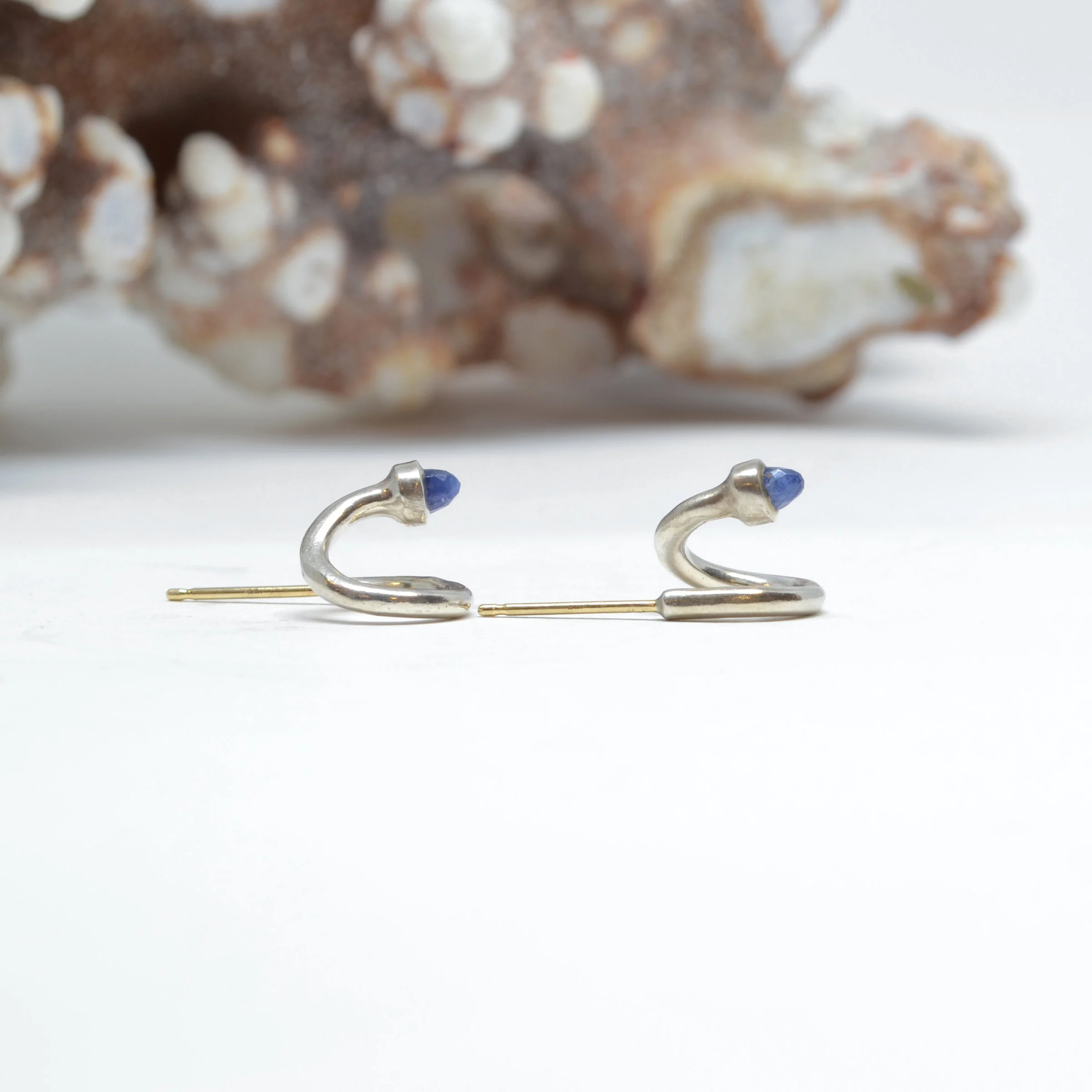 Silver Peek-A-Boo Hoop Earrings & Charms - Sterling Silver Earrings, no charms - Image 2