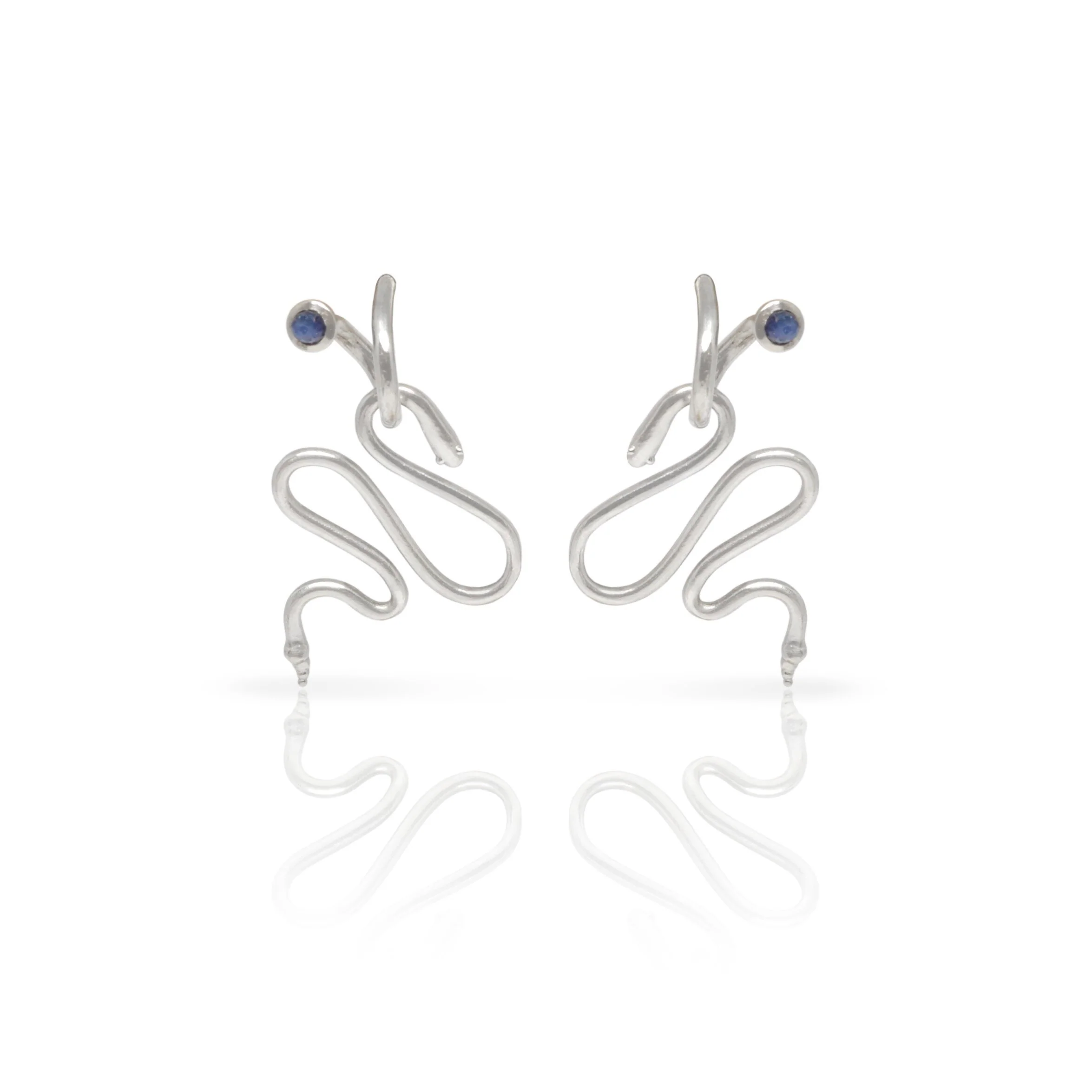 Silver Peek-A-Boo Hoop Earrings & Charms - Sterling Silver Earrings, Sterling Silver Snake Charms