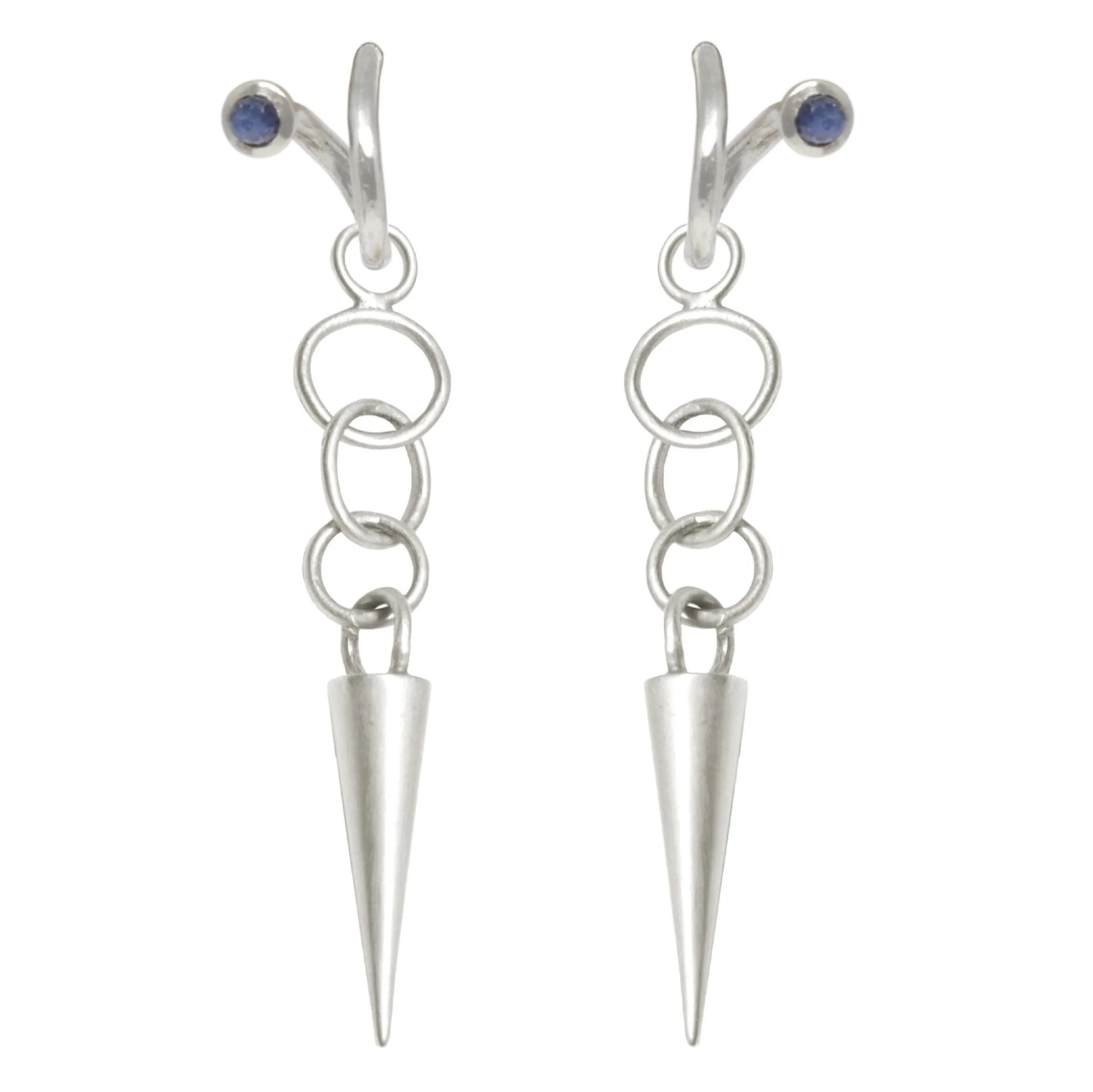 Silver Peek-A-Boo Hoop Earrings & Charms - Sterling Silver Earrings, Sterling Silver Spike Charms