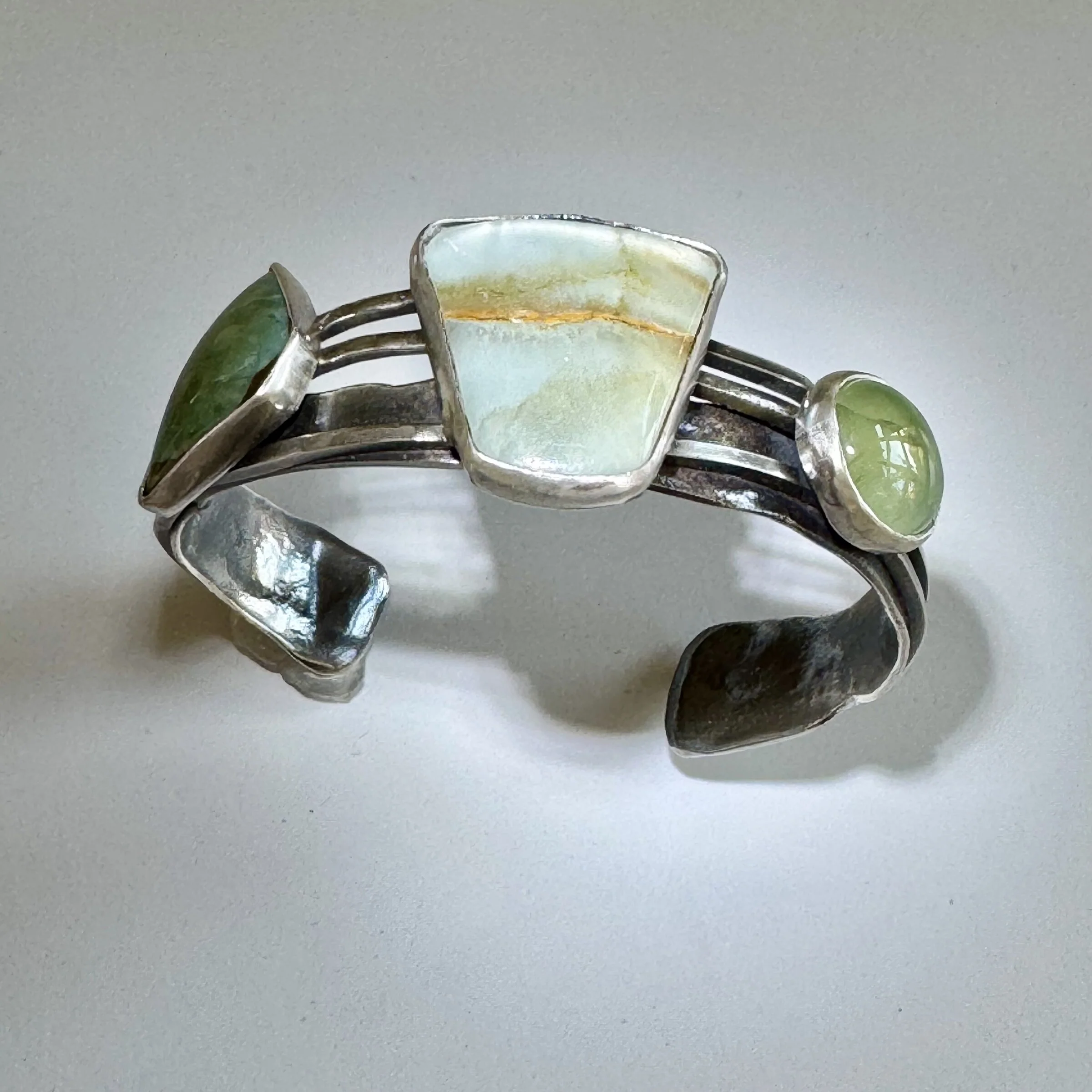 Agate, Prehnite and Jasper Bracelet