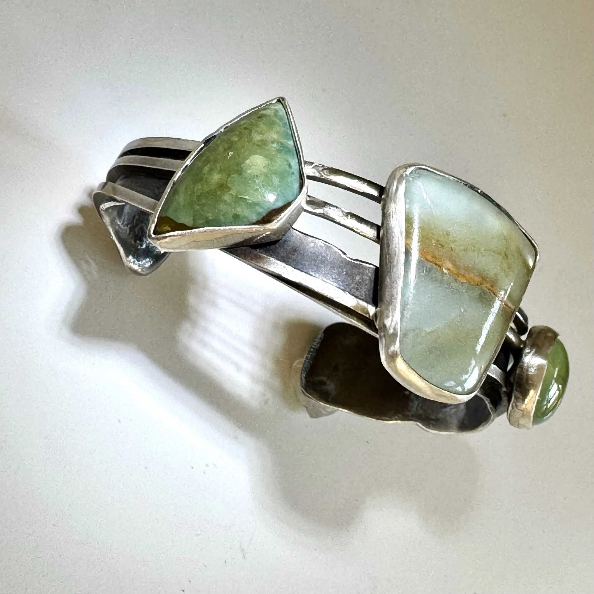 Agate, Prehnite and Jasper Bracelet - Image 3