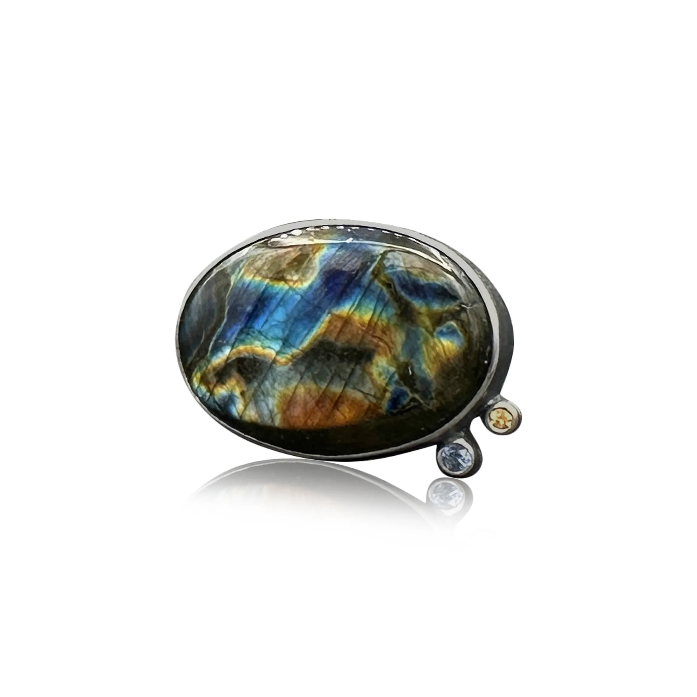 Oval Labradorite Nebula Ring - Image 3
