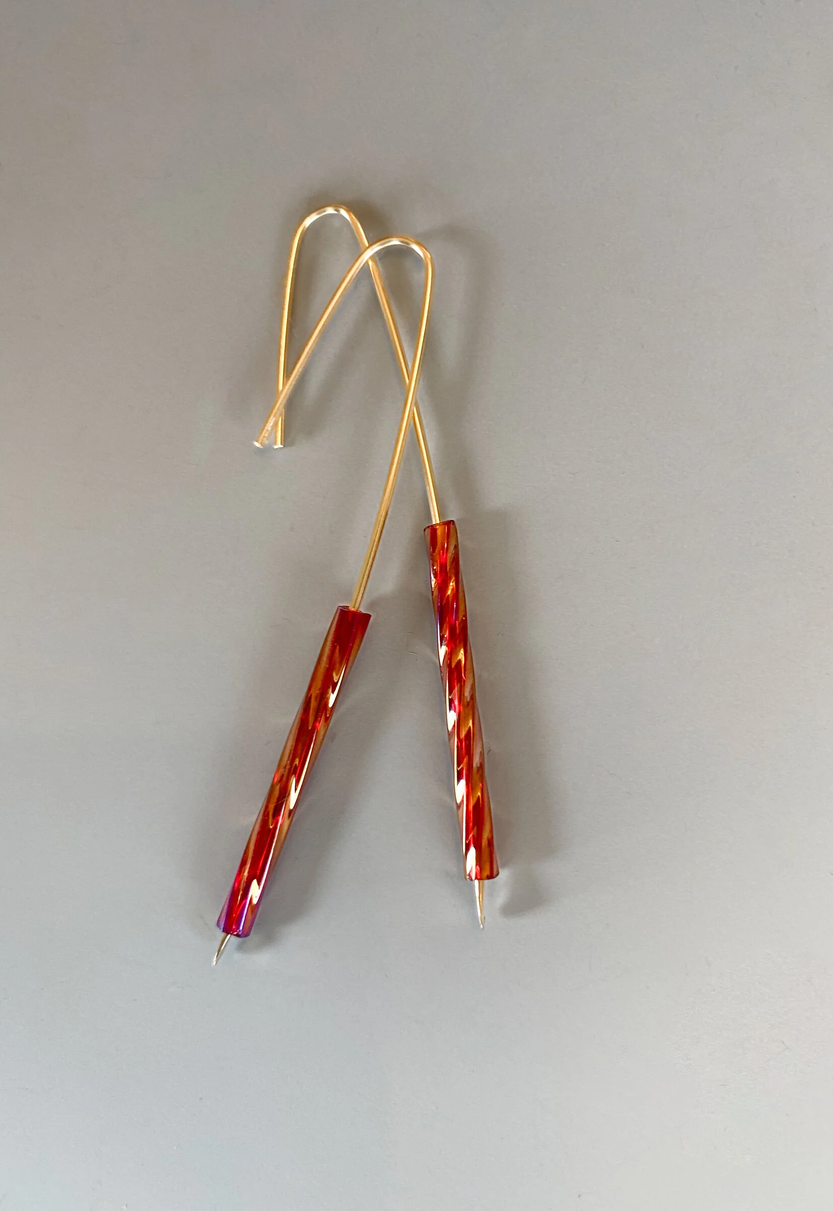 Simple Gold and Pink Earrings