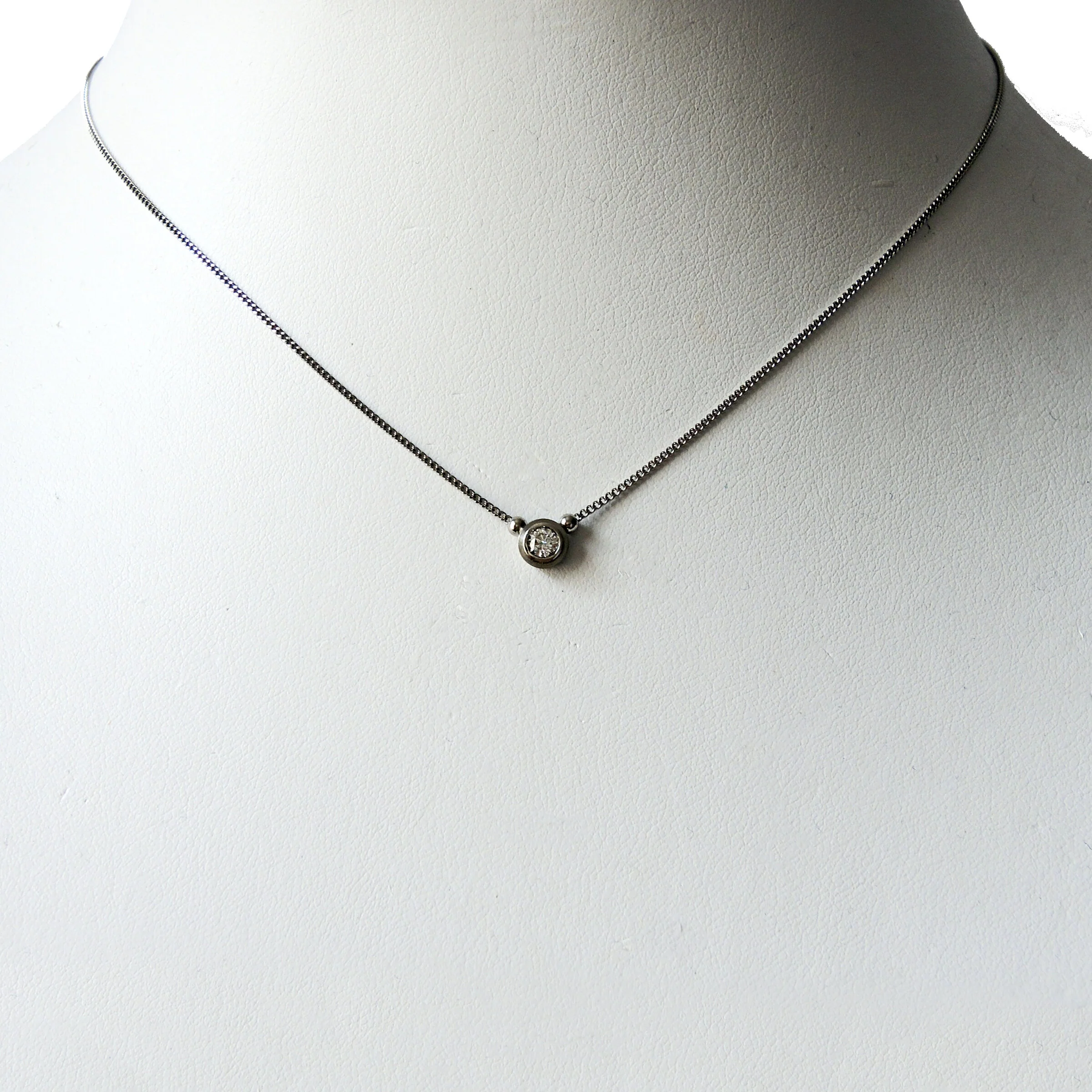 Simplicity Double Bezel Solitaire Diamond Pendant - Image 2