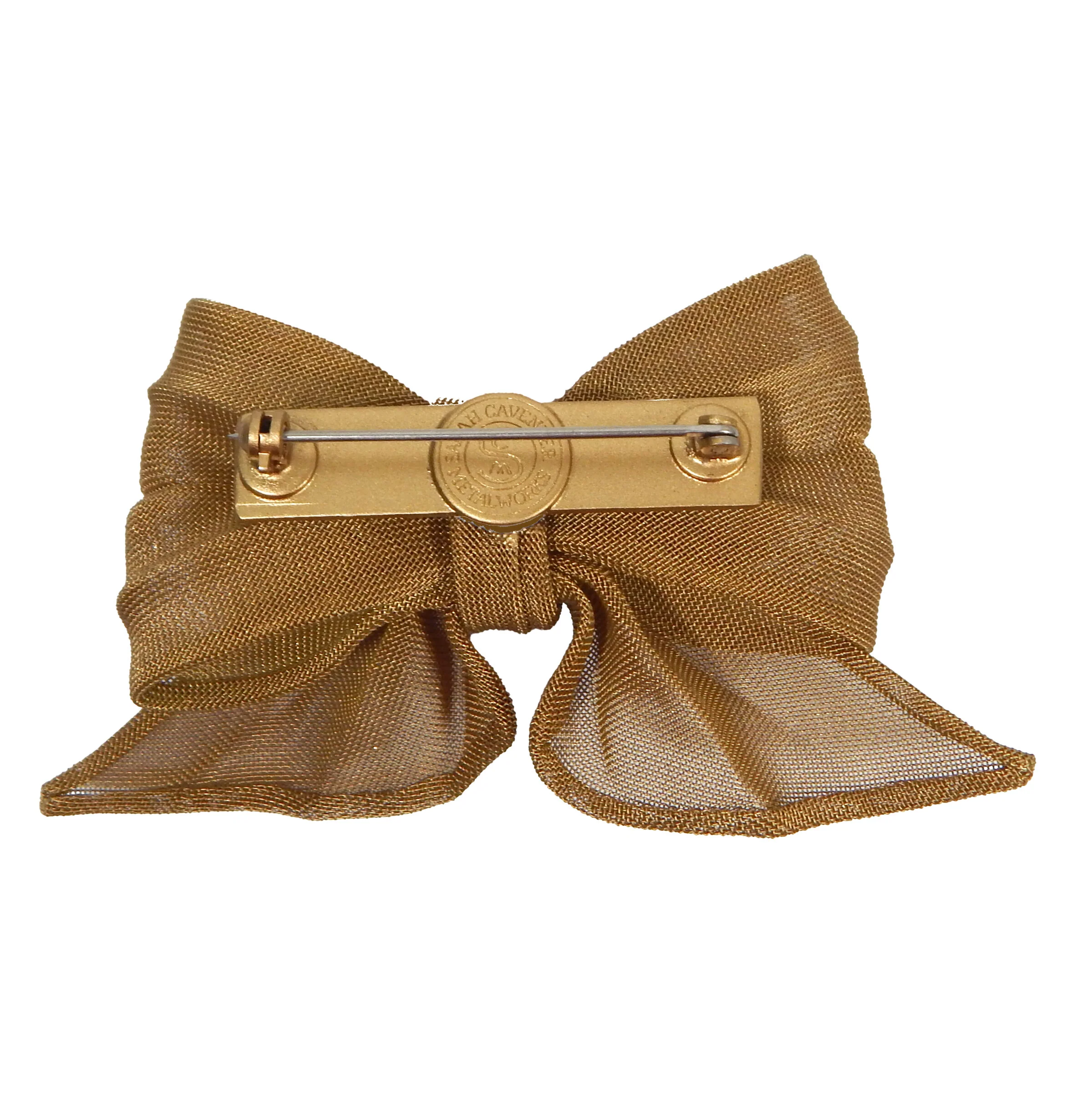 Small Charmed Bow Pin - Gold - Image 2