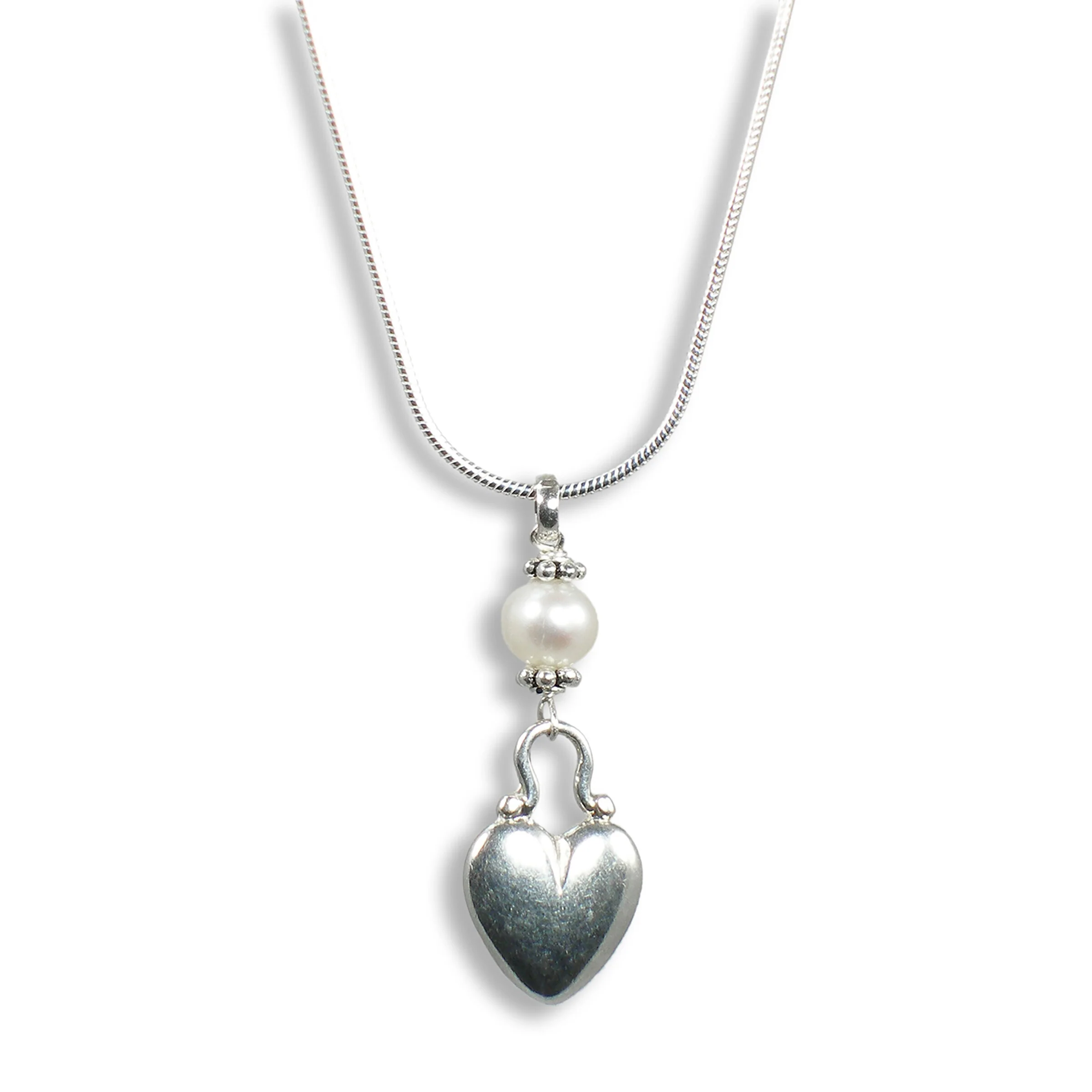 Small Heart with Pearl Necklace