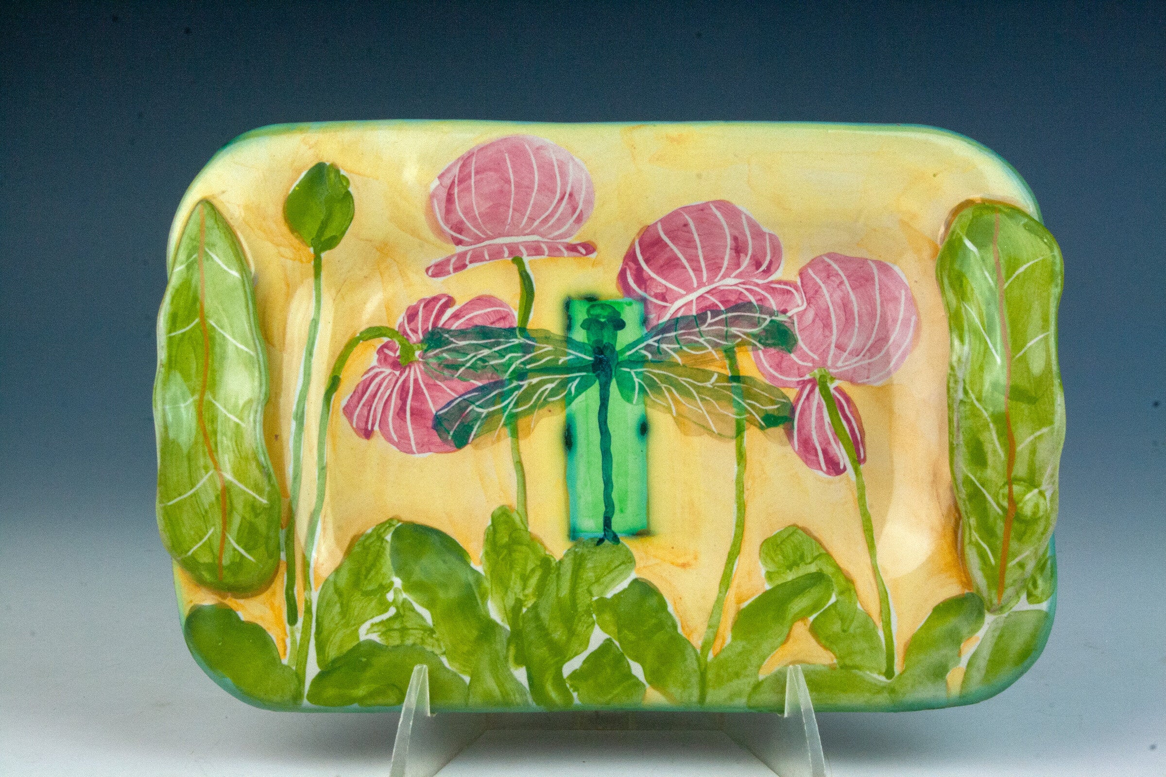 Small Tray, Pink Poppy Dragonfly - Small