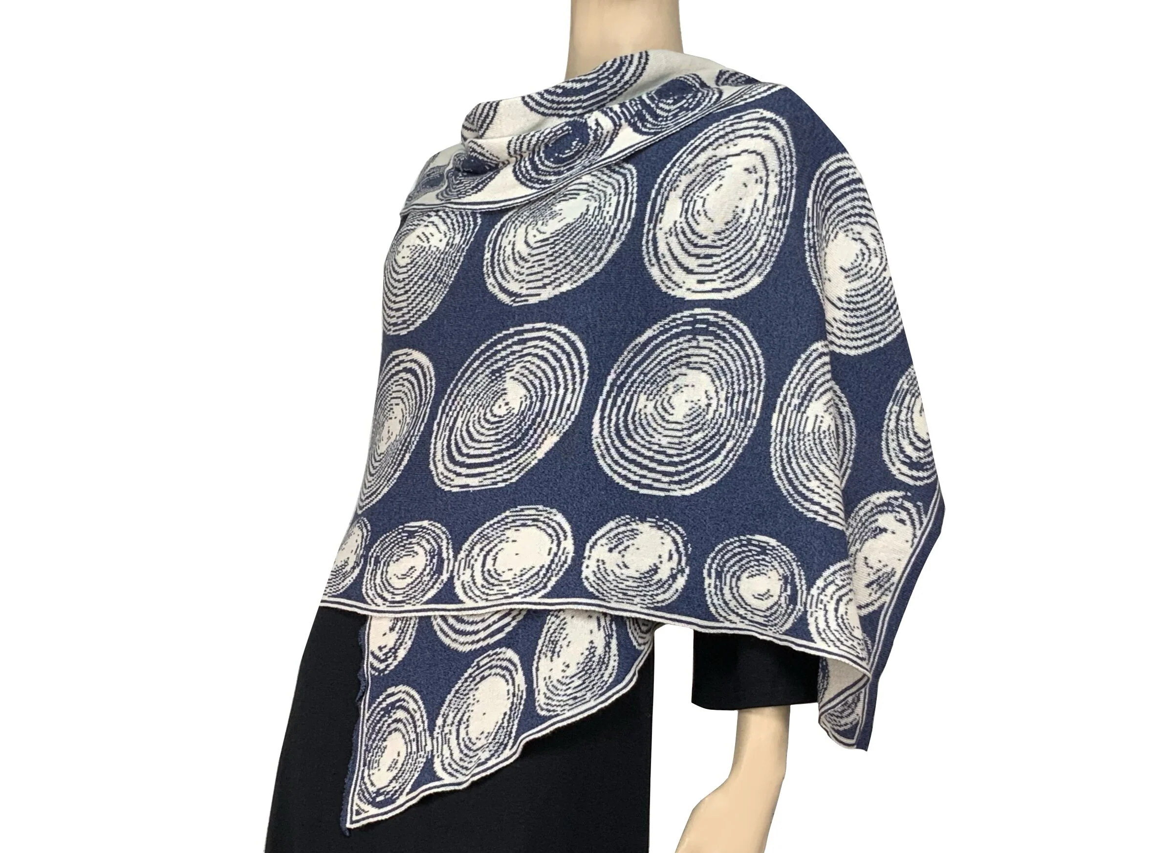 Spiral Reversible Cotton Knit Wrap/Shawl - Image 6