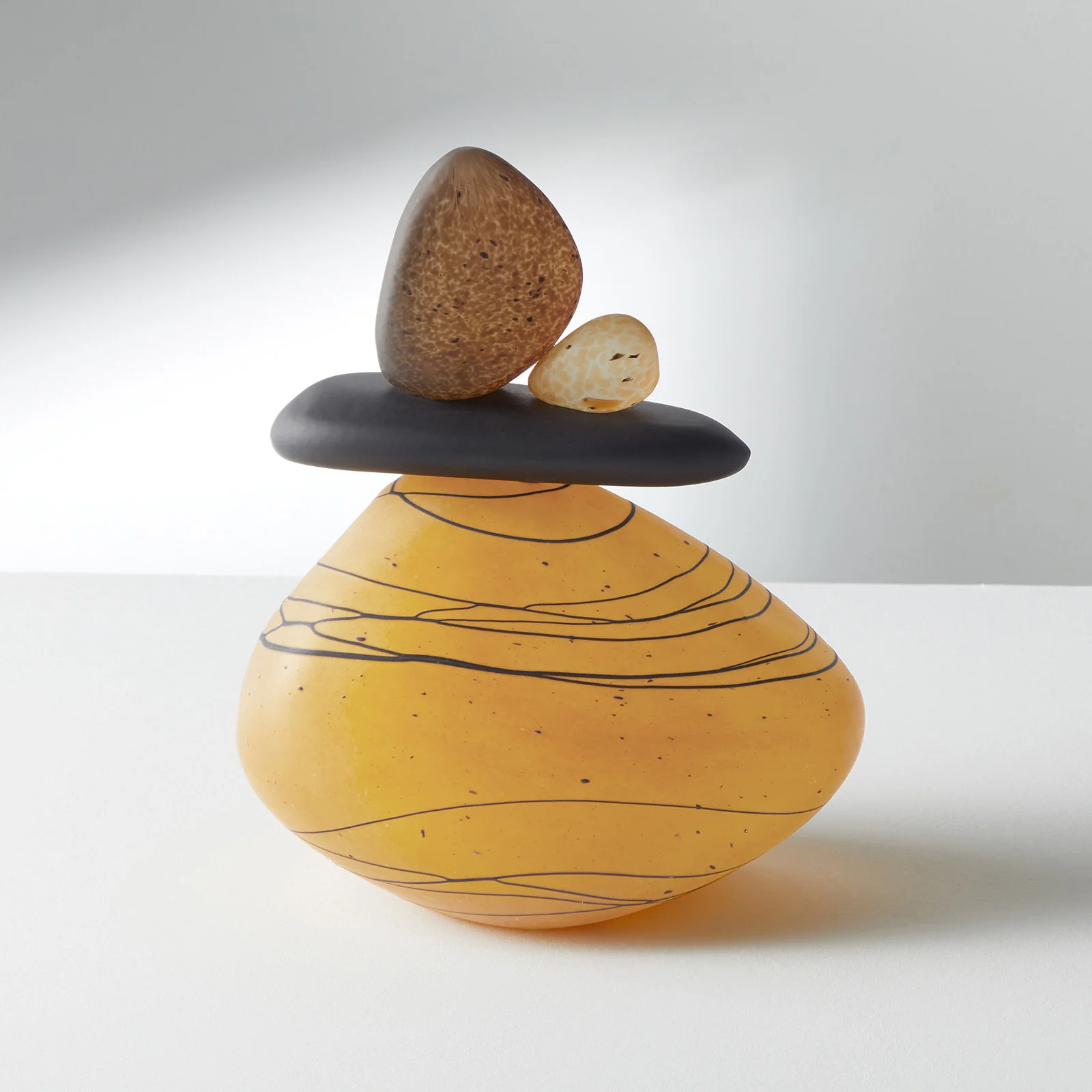 Spring Cairn Trio - Small Cairn in Gold