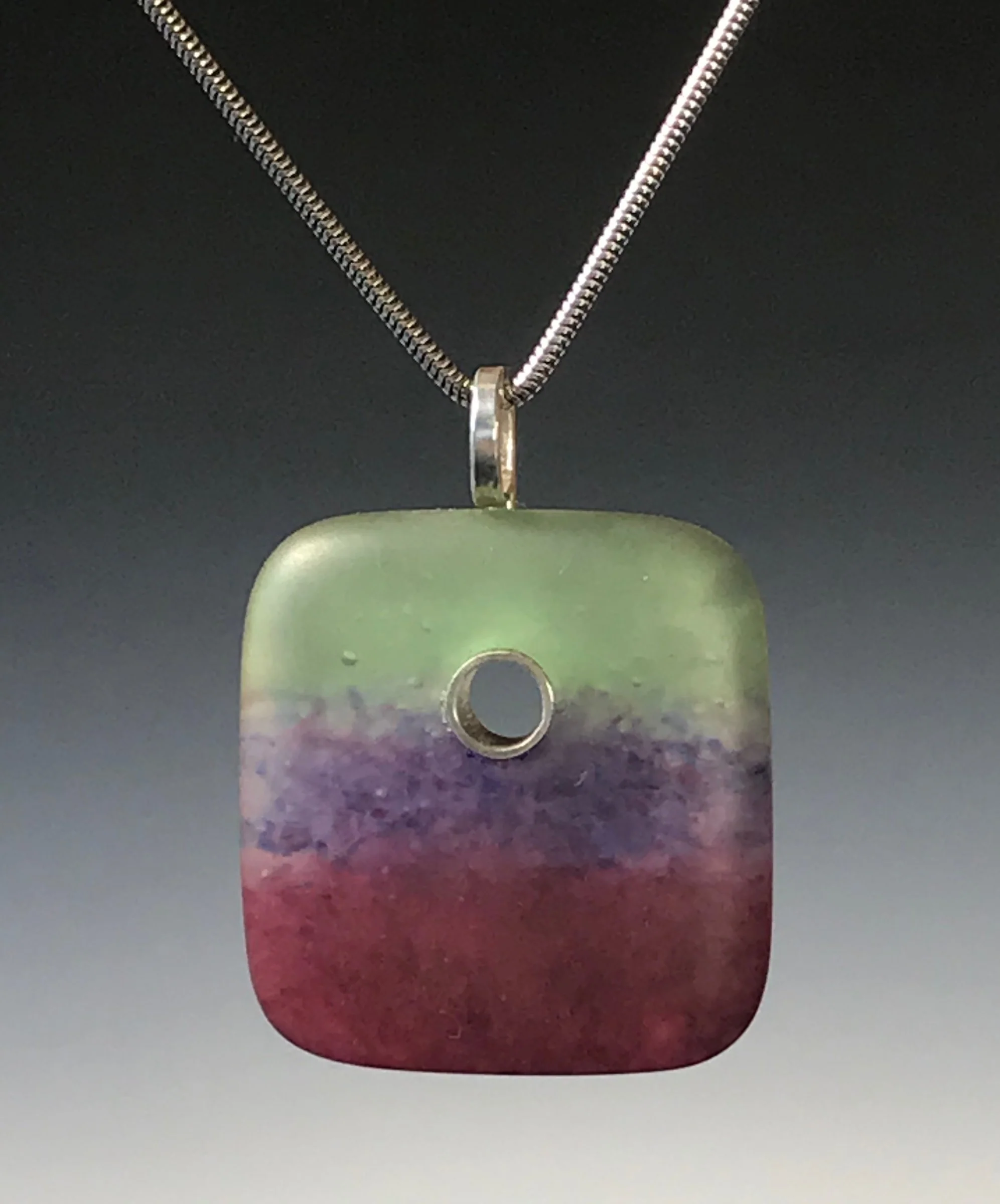 Square Landscape Necklace - Heather