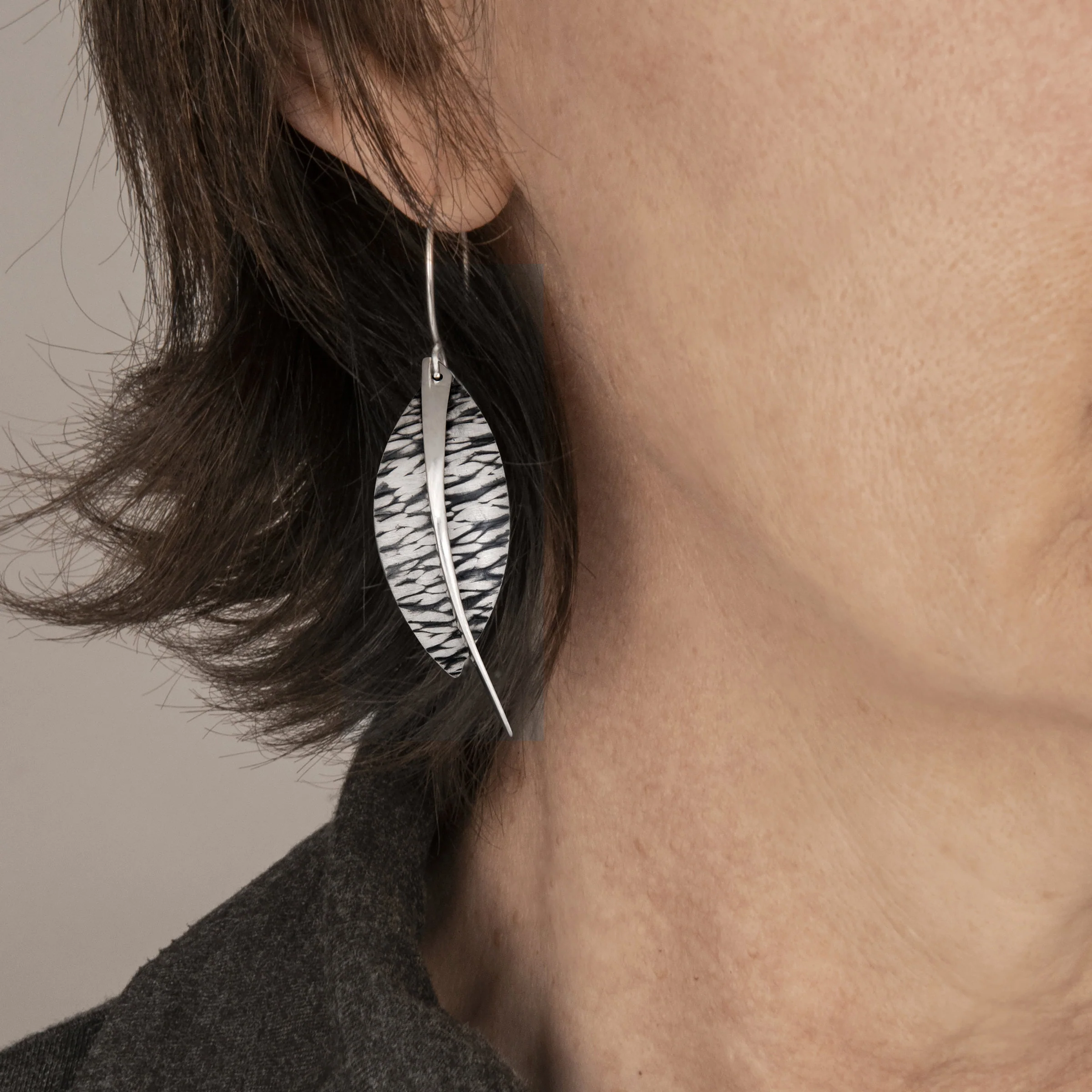 Sterling Laurel Leaf Earrings - Image 2