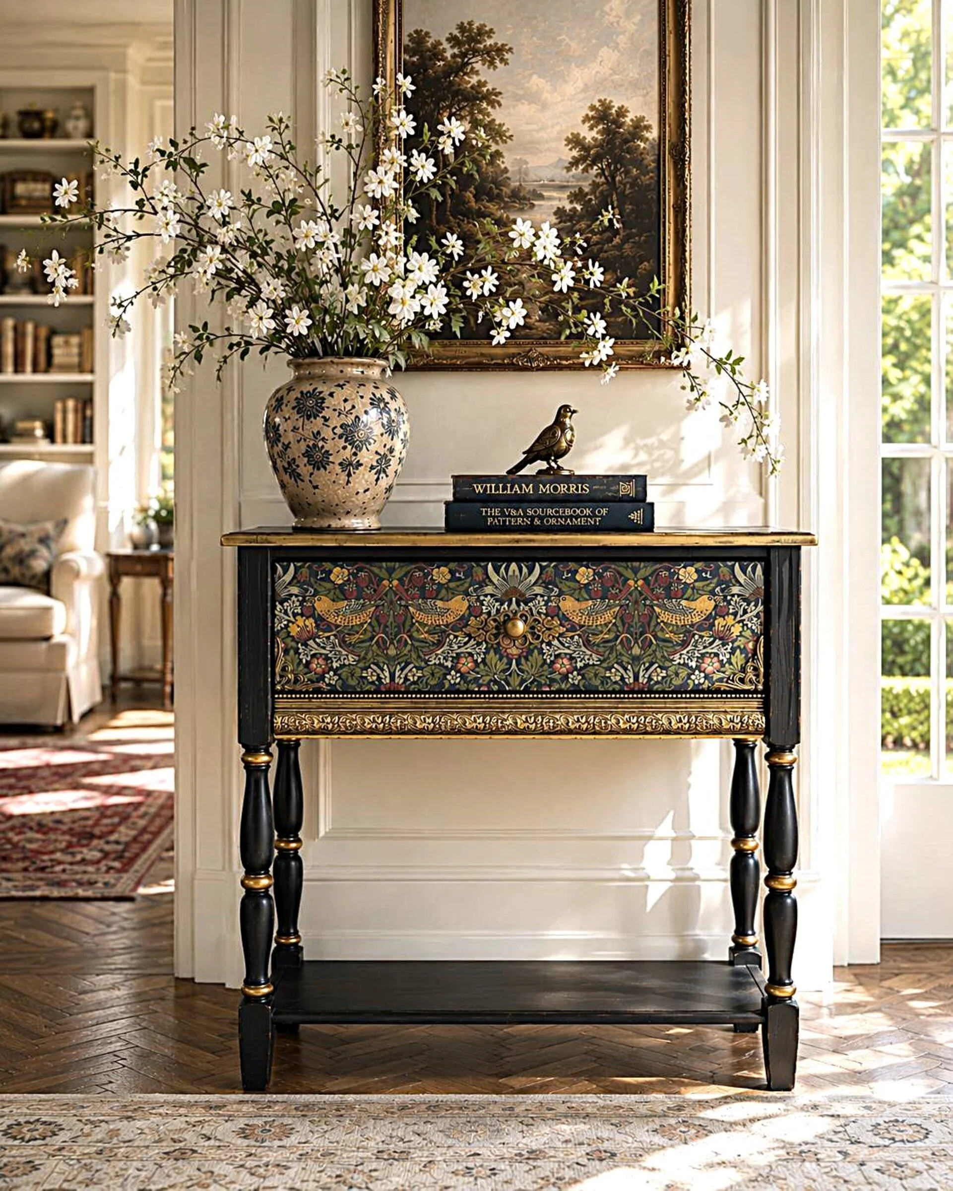 Strawberry Thief Narrow Console table - Image 4