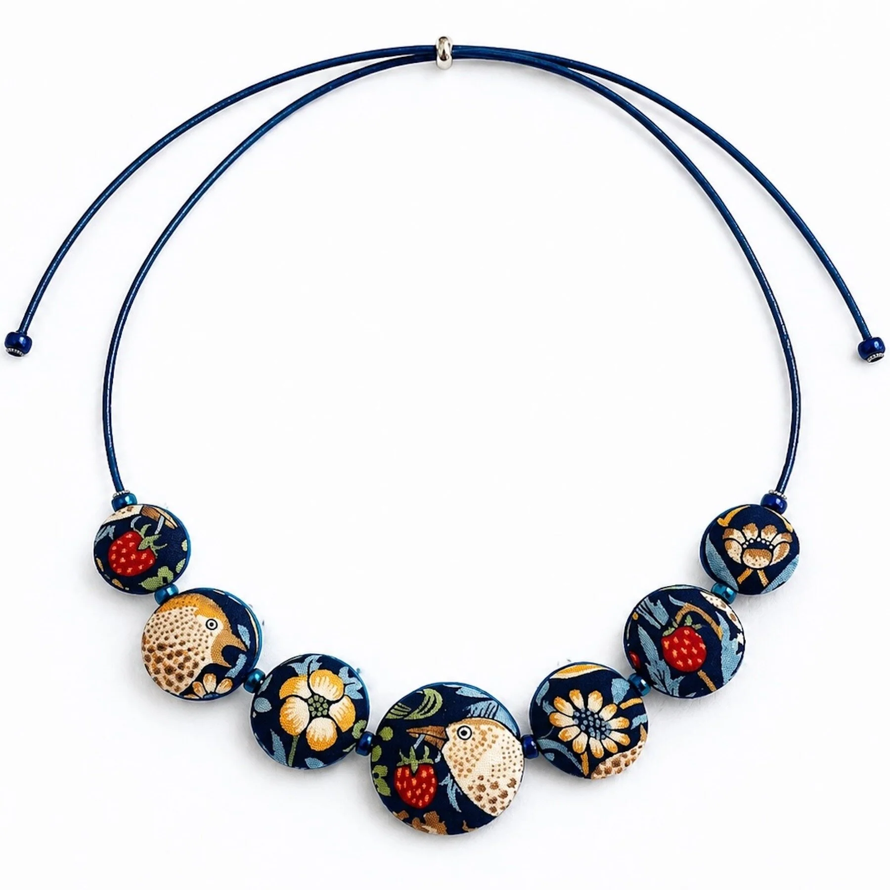 Strawberry Thief Reversible Necklace