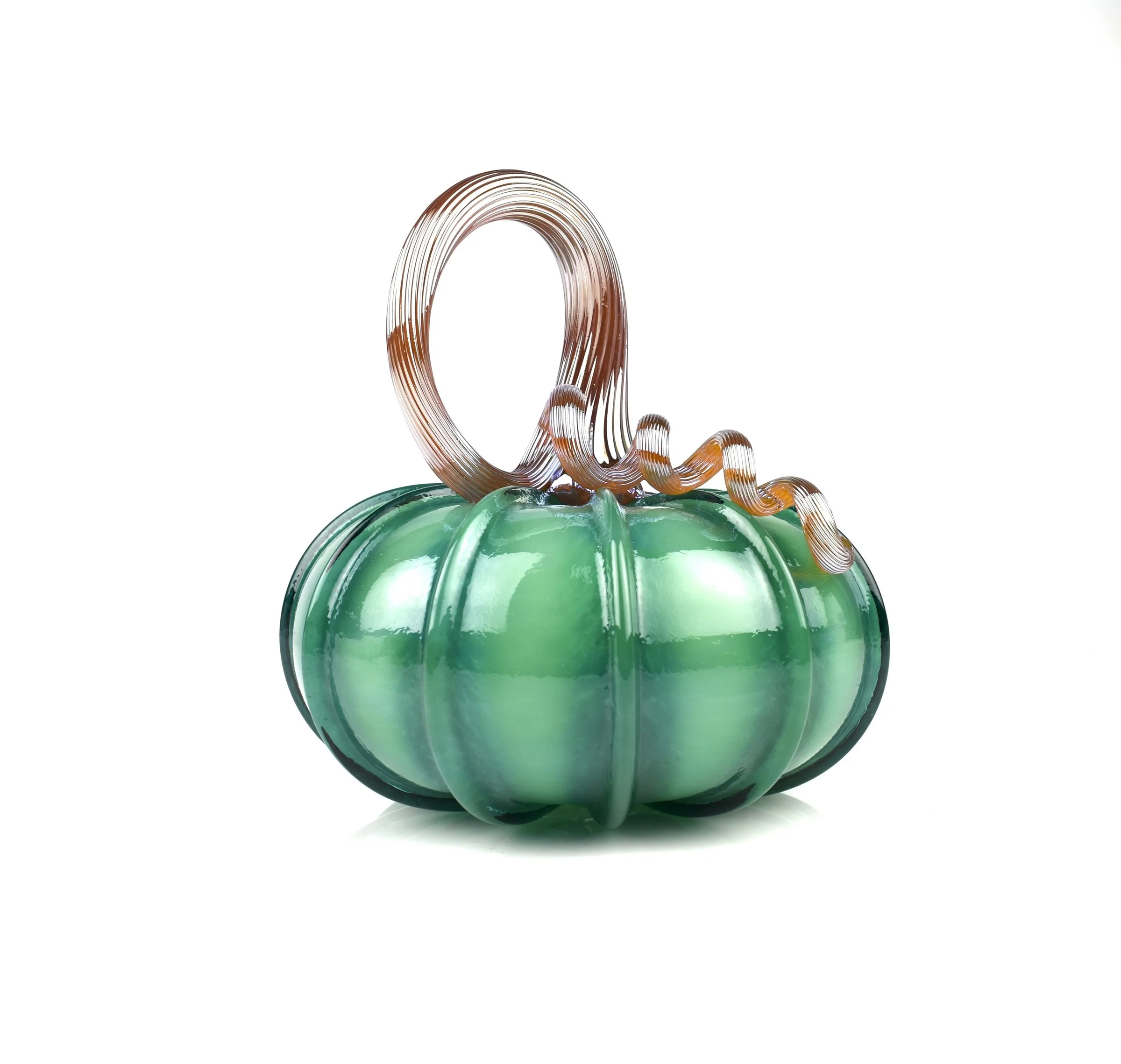 Striped Glass Pumpkins - Green
