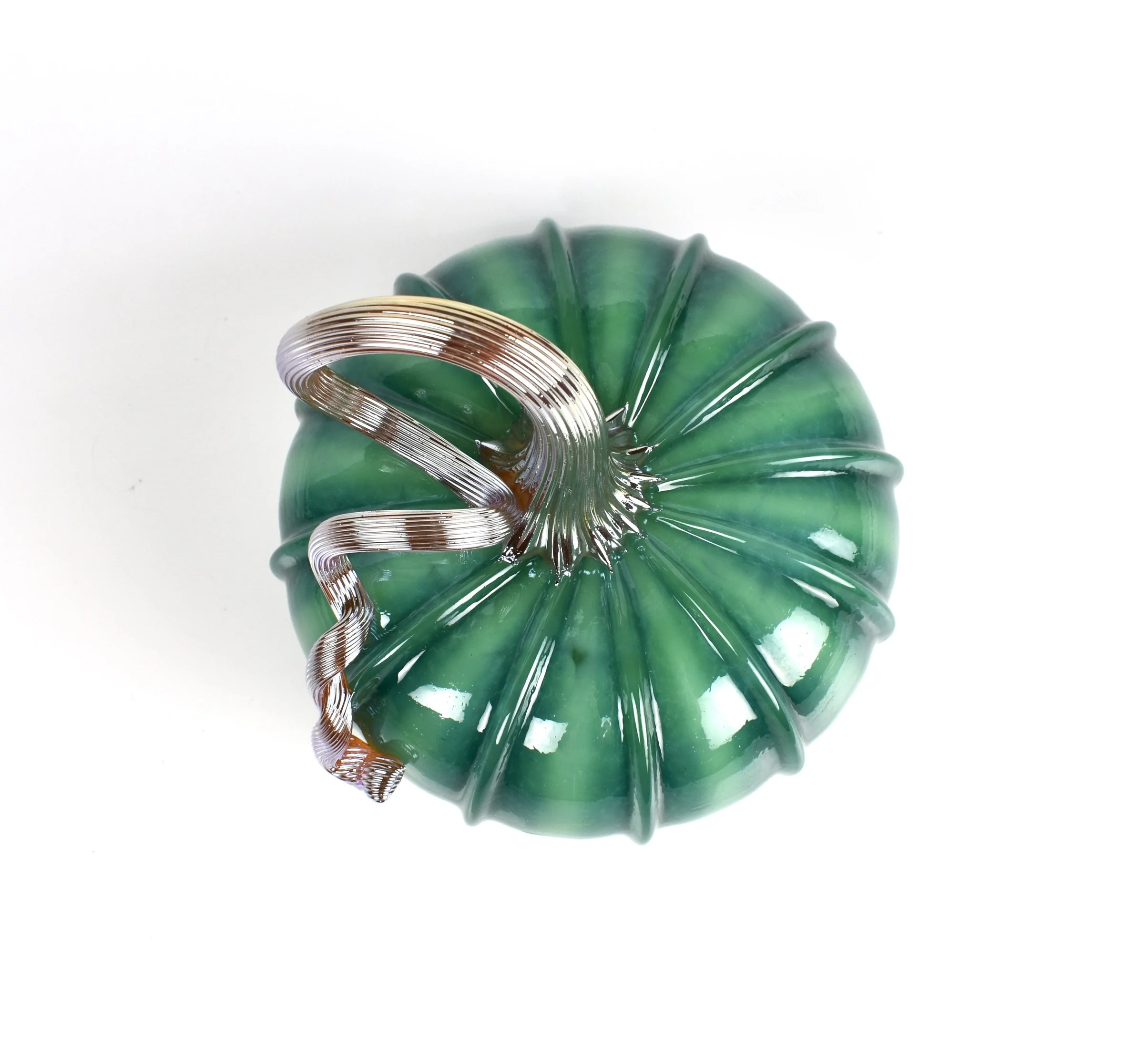 Striped Glass Pumpkins - Green - Image 4