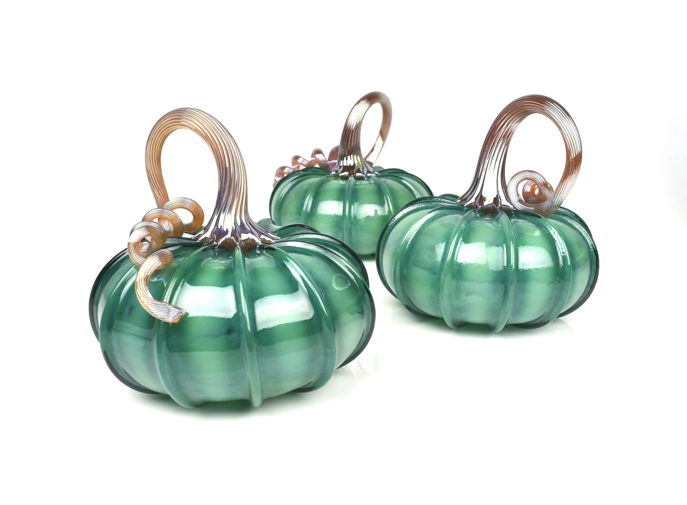Striped Glass Pumpkins - Green - Image 5