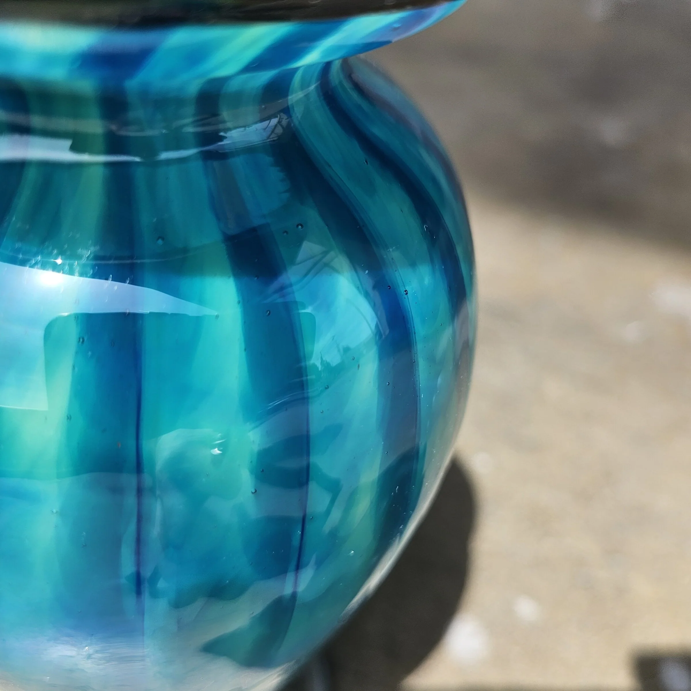 Striped Teal Vase - Image 2