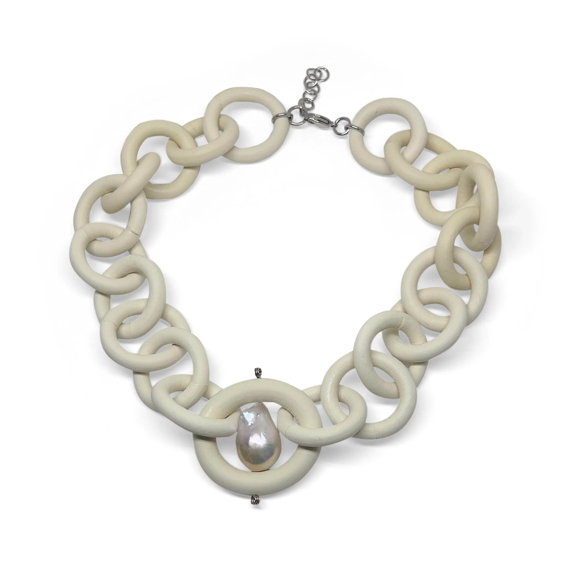 Strongest Link Pearl Necklace - Warm White with Pearl