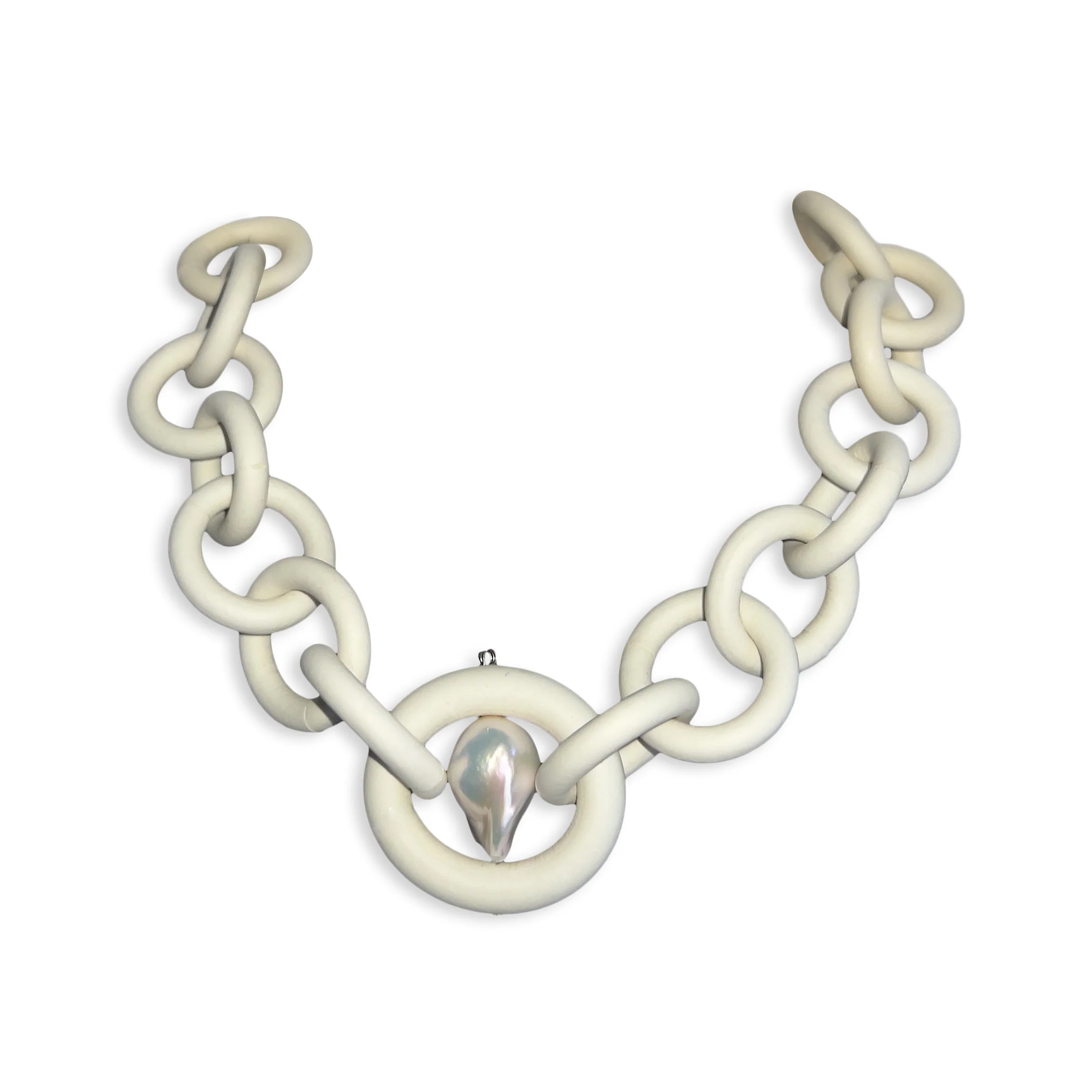 Strongest Link Pearl Necklace - Warm White with Pearl - Image 2