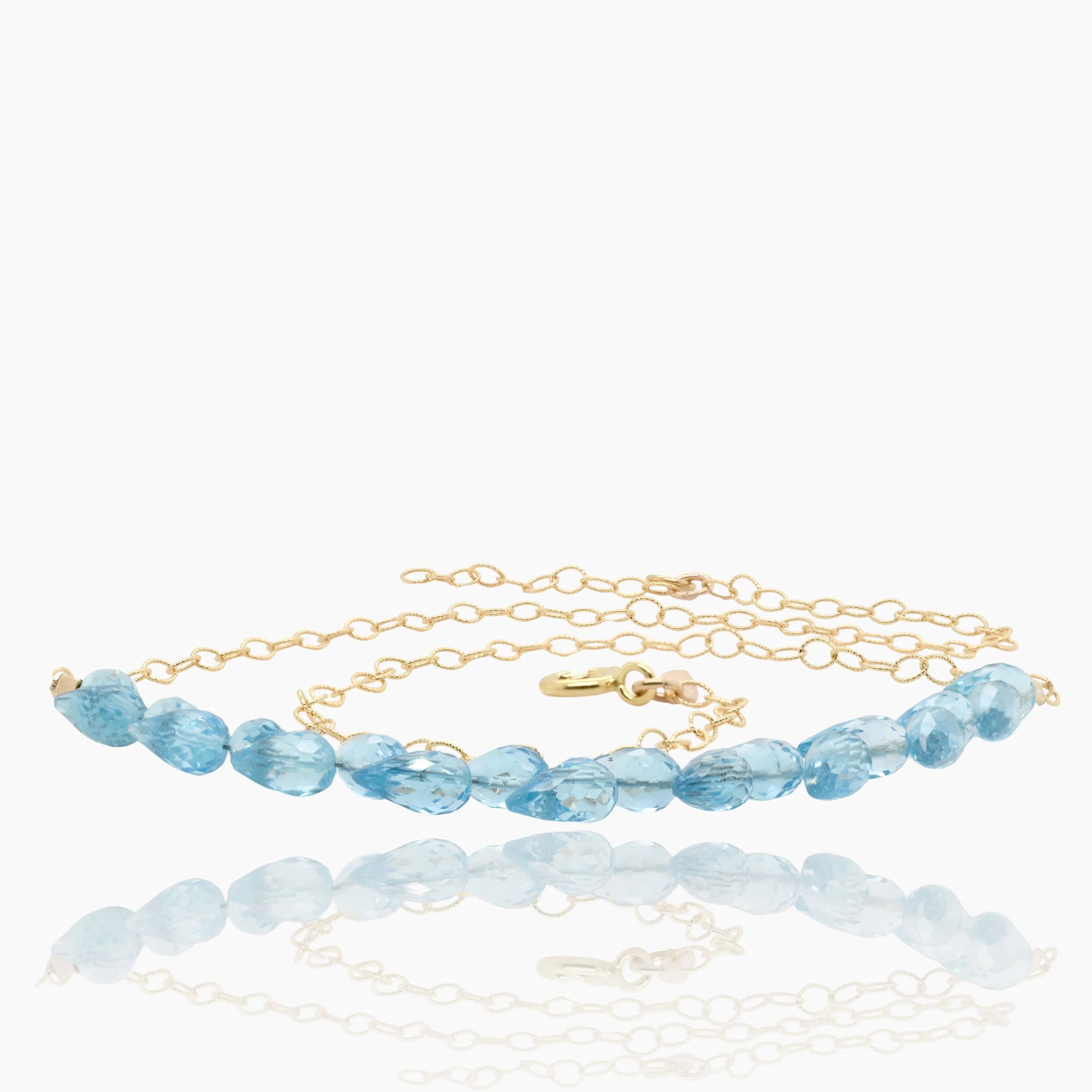 Swiss Blue Topaz Gold Necklace - Image 2