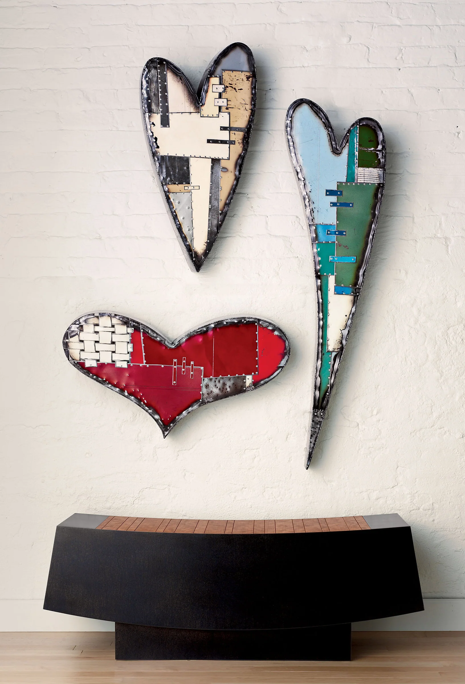 Swooping Hearts - Blue/Greens, Sweeping Right - Image 2