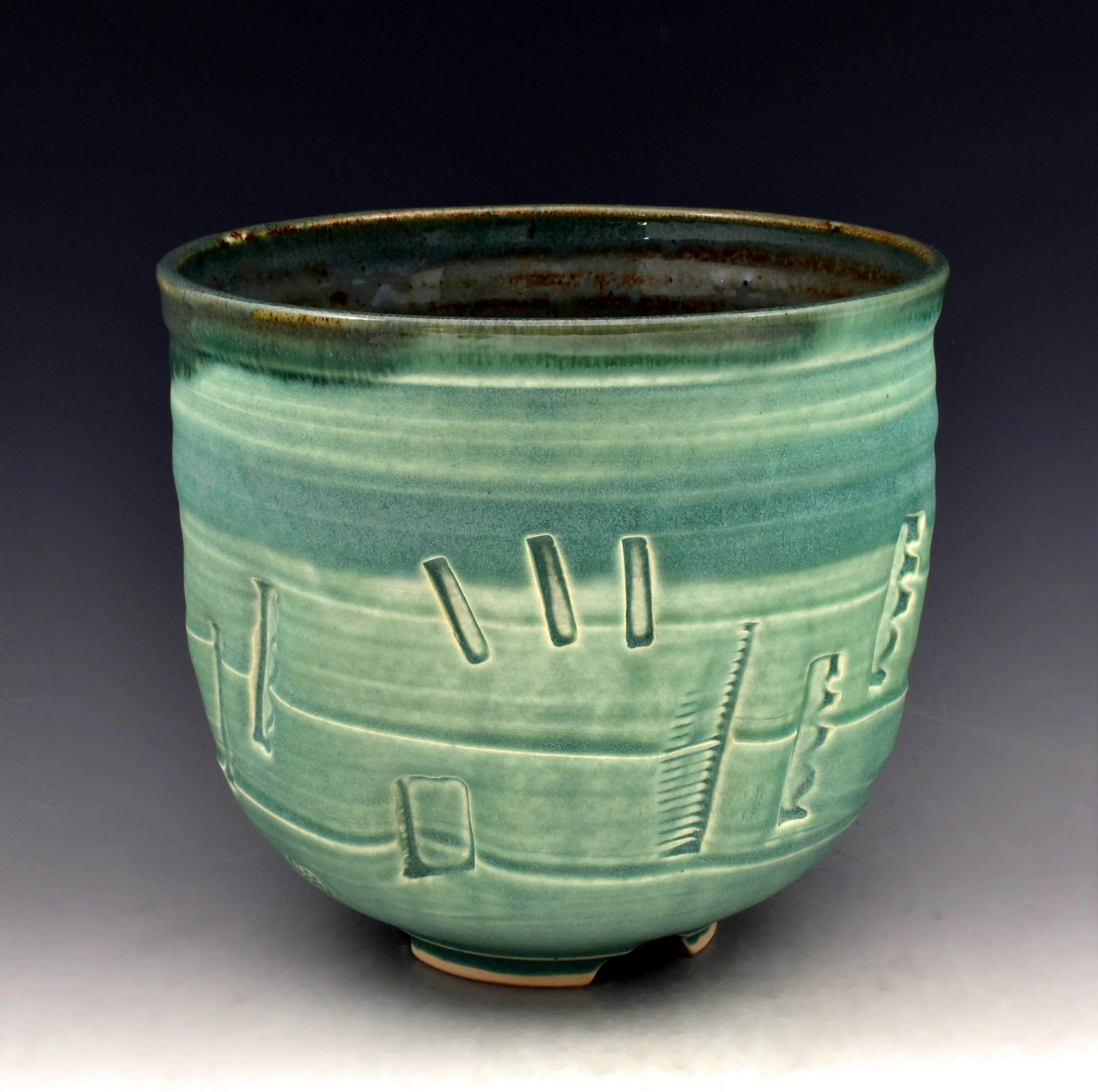 Tall Textured Porcelain Bowl - Image 4