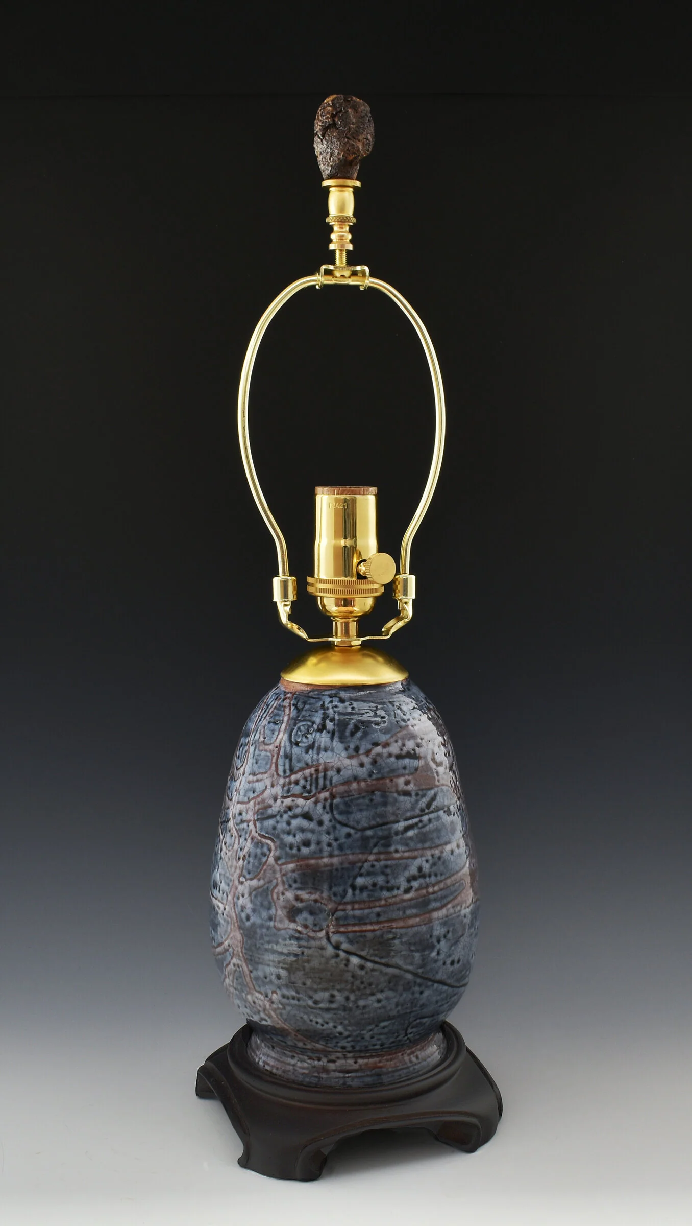 Terracotta and Amber Mica Table Lamp - Image 3