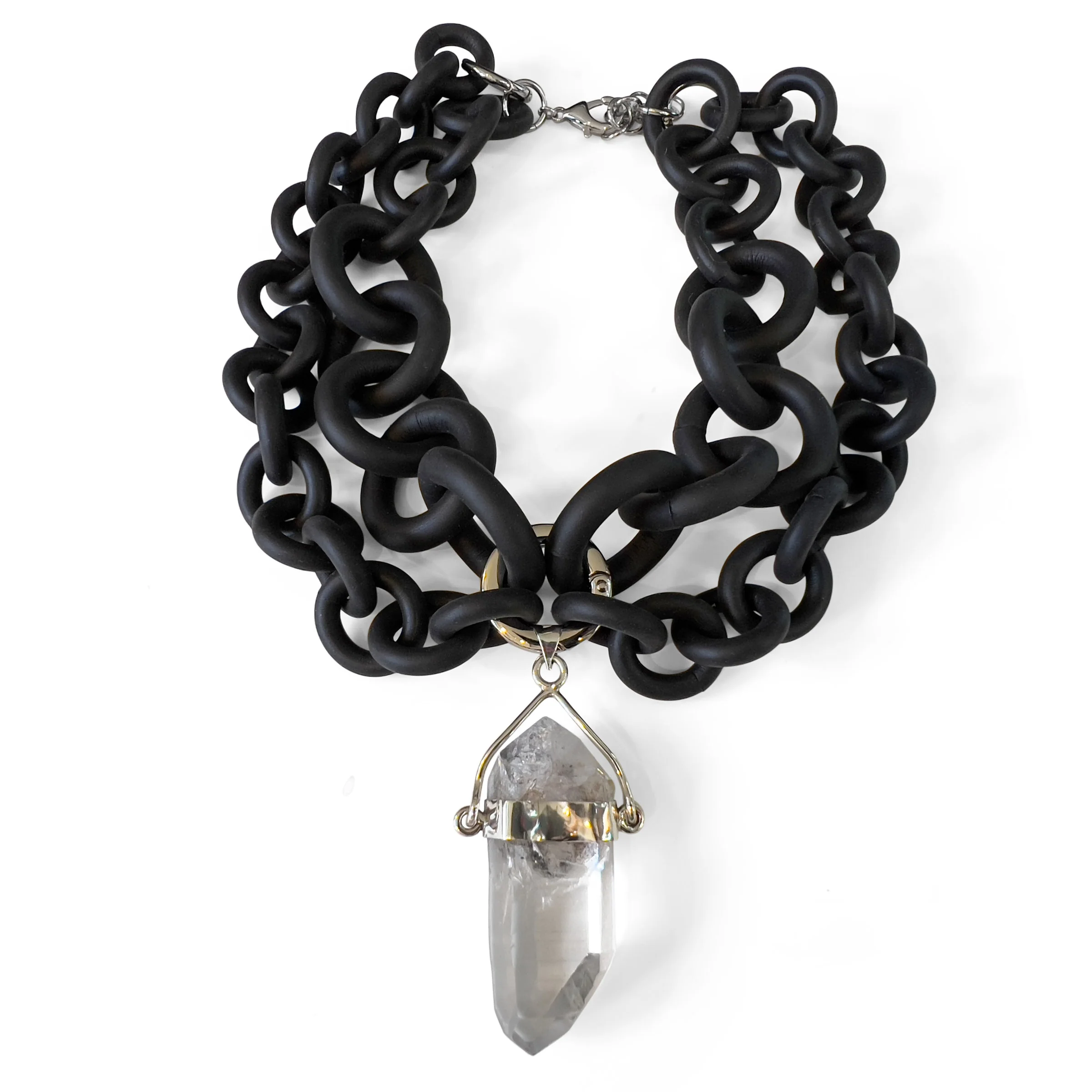 Tibetan Quartz Convertible Rubber Necklace