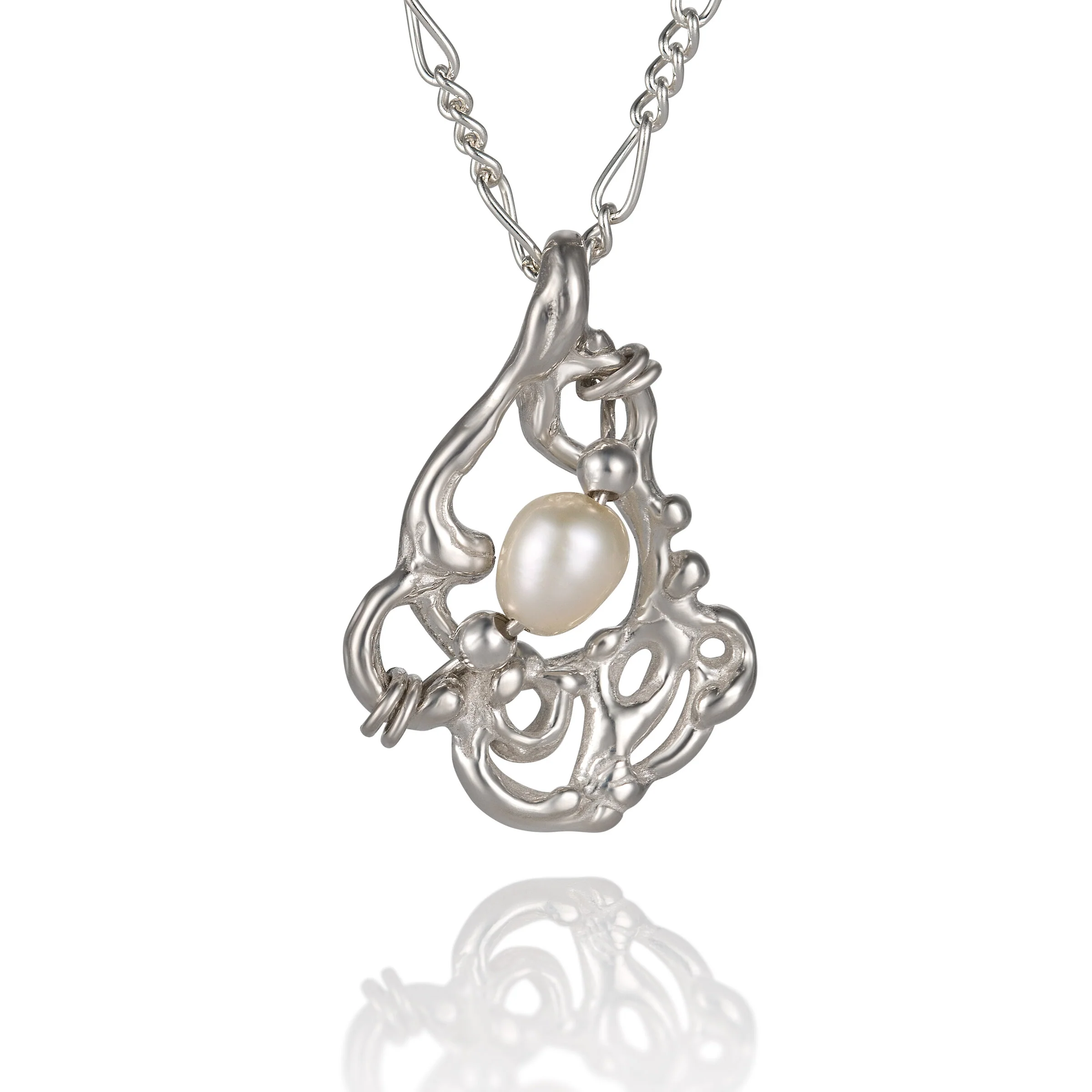 Tiny Gemstone Pendant - White Freshwater Pearl