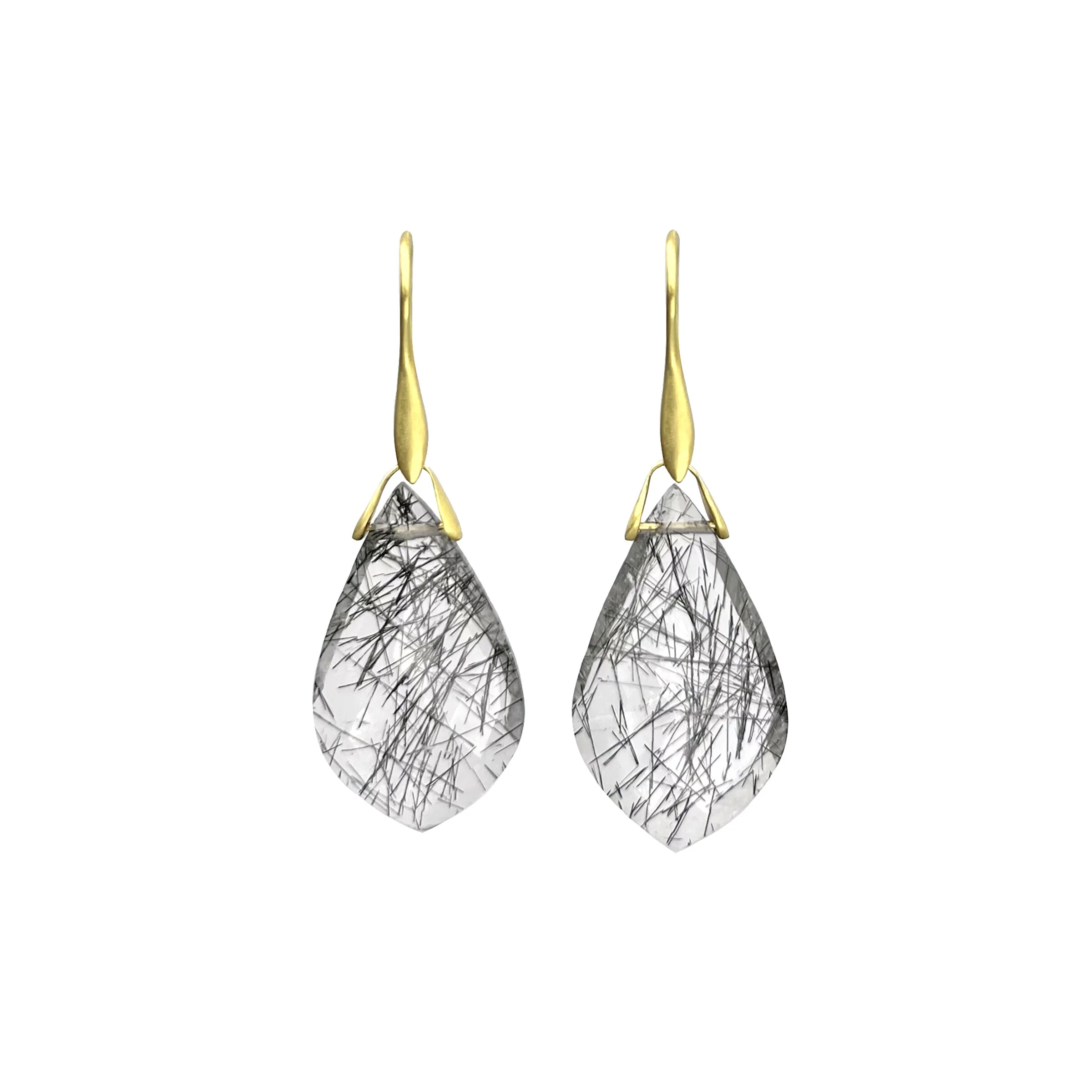 Tourmalinated Quartz Trapeze Earrings