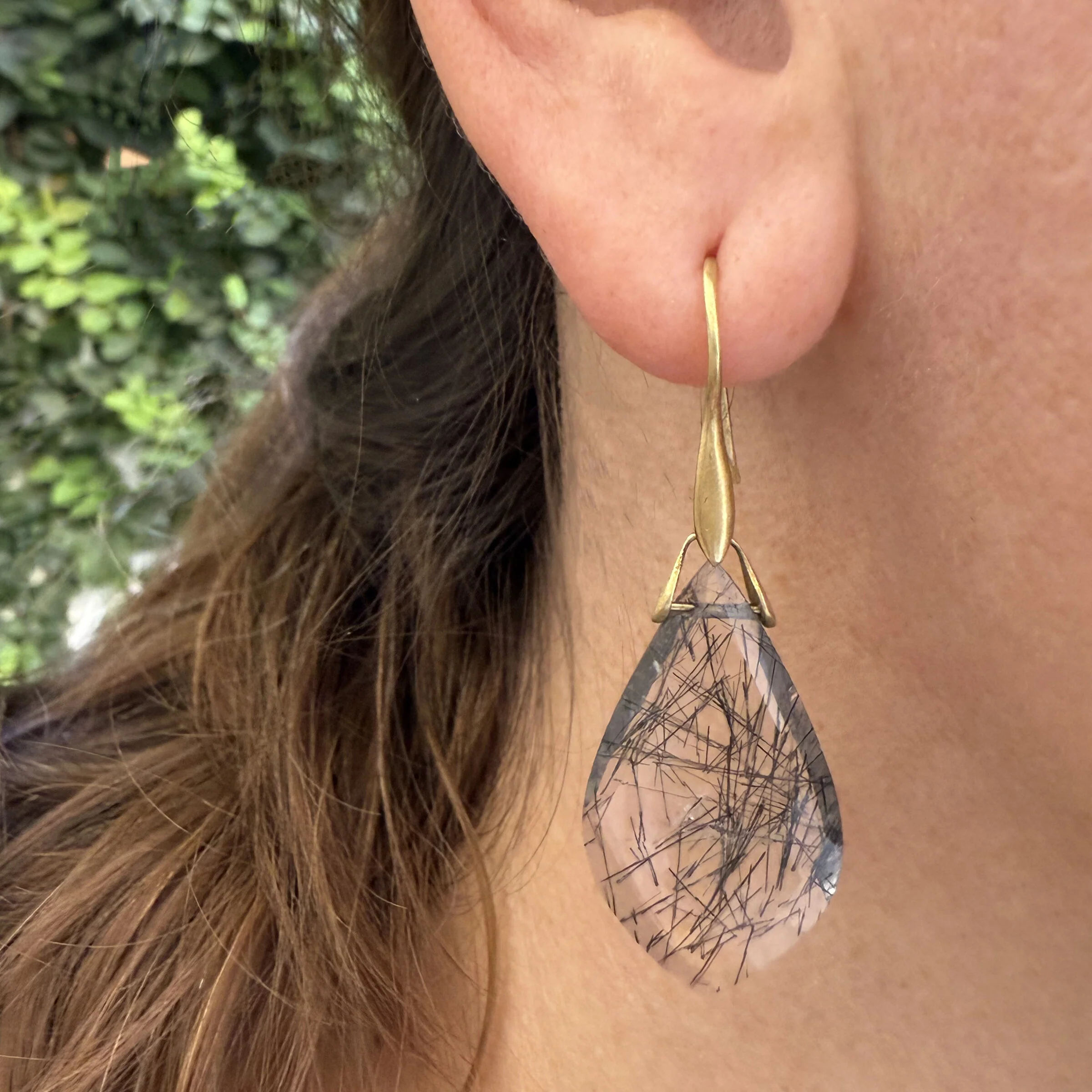 Tourmalinated Quartz Trapeze Earrings - Image 2