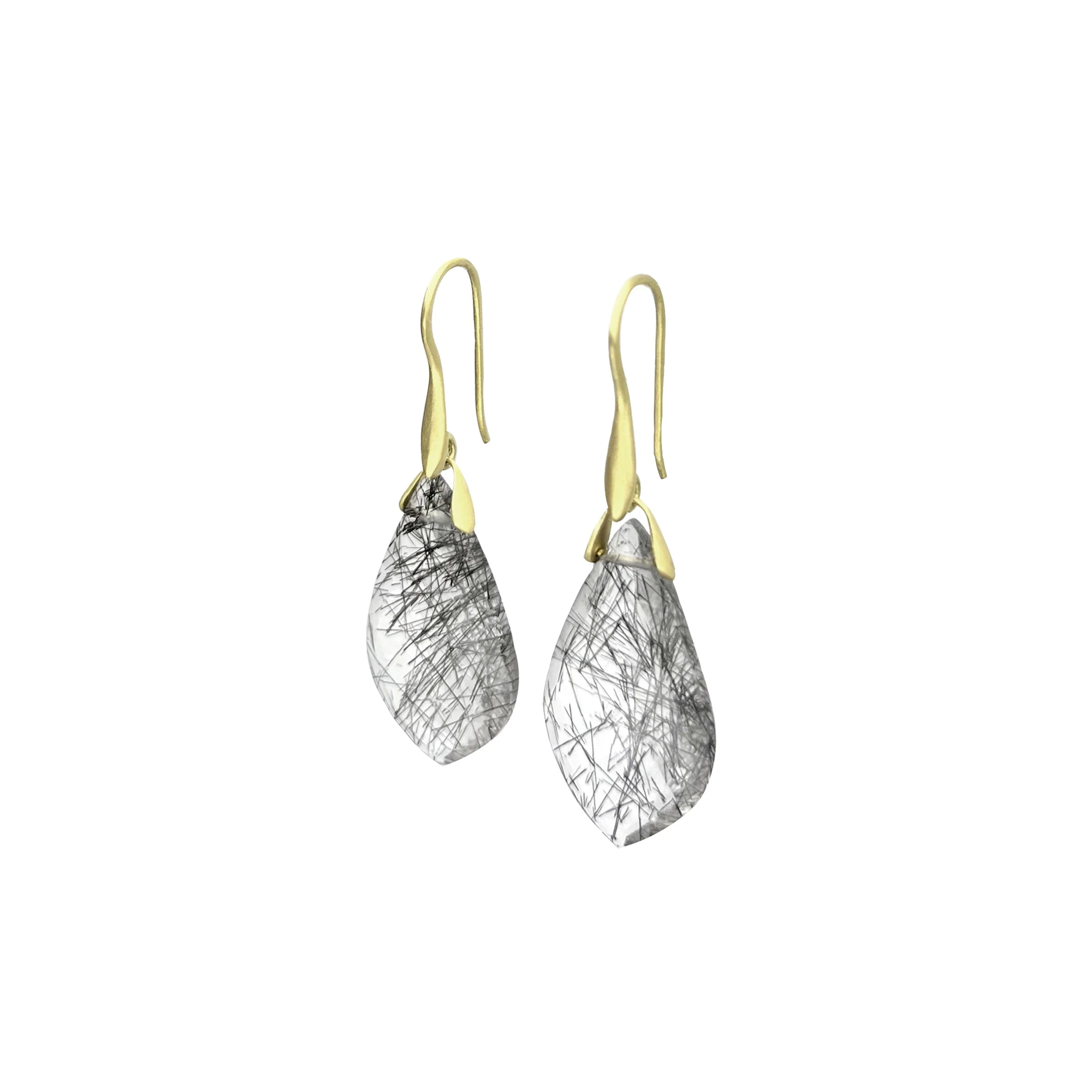 Tourmalinated Quartz Trapeze Earrings - Image 3